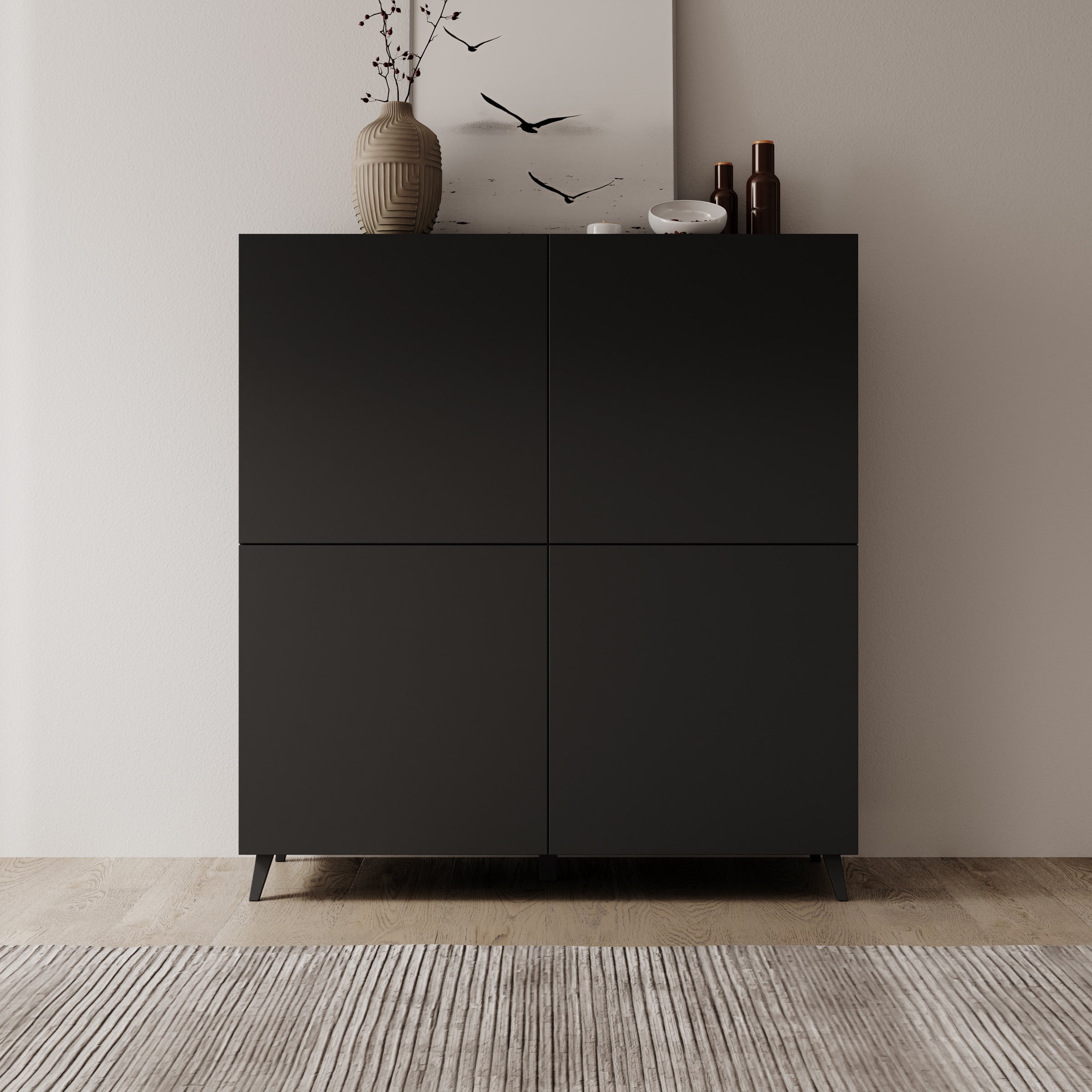 Pulse - Dressoir - Zwart mat - 120x40x130 cm