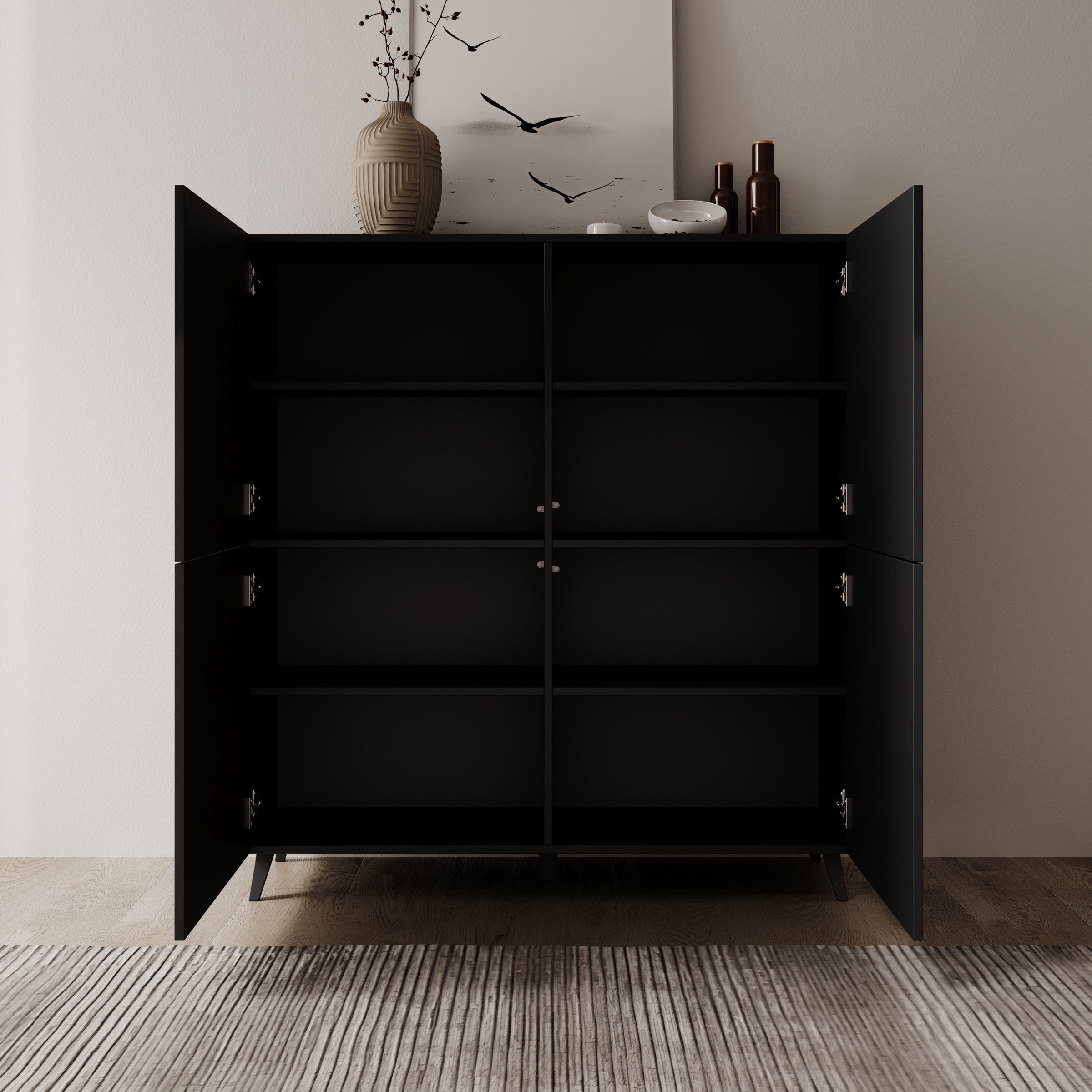 Pulse - Dressoir - Zwart mat - 120x40x130 cm