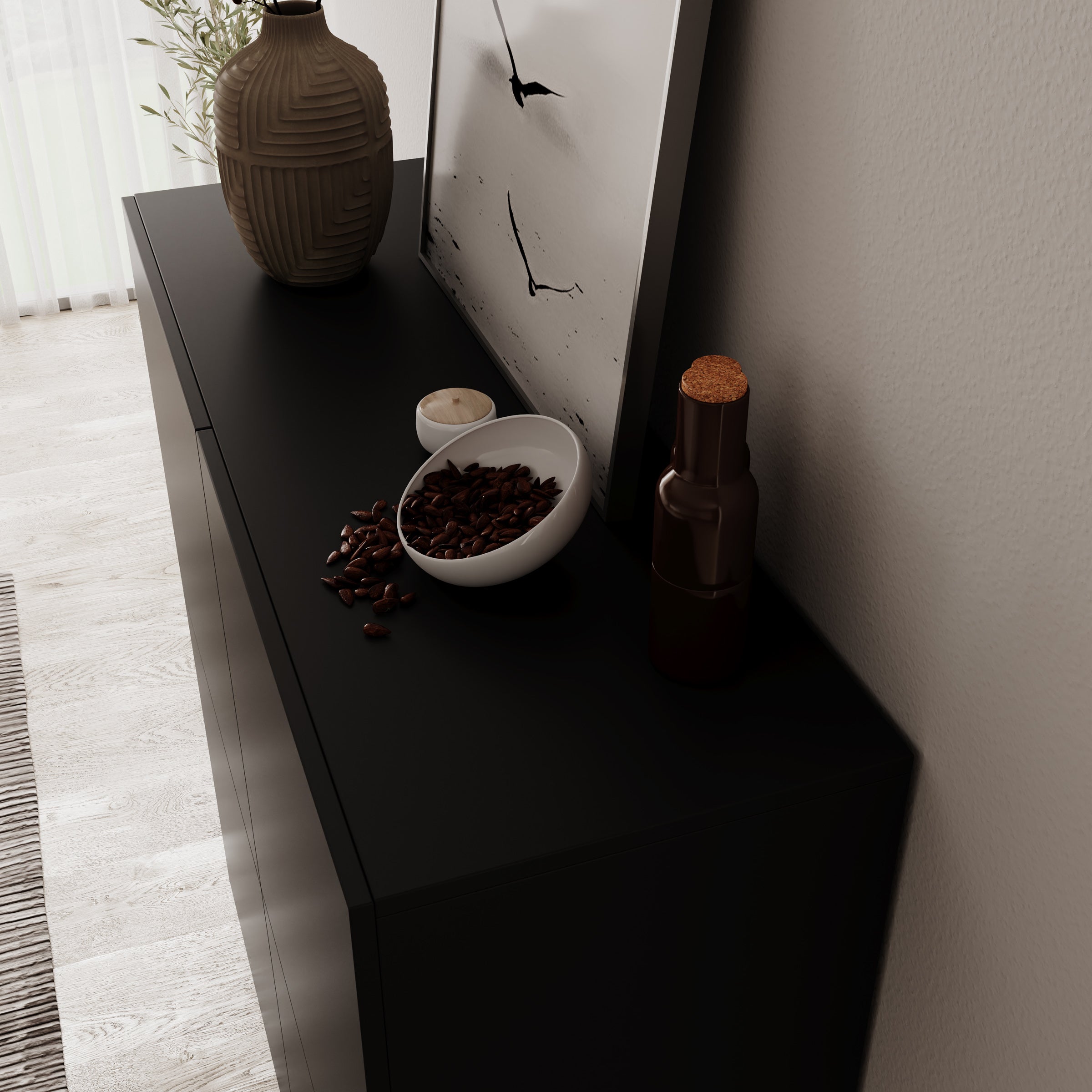 Pulse - Dressoir - Zwart mat - 120x40x130 cm