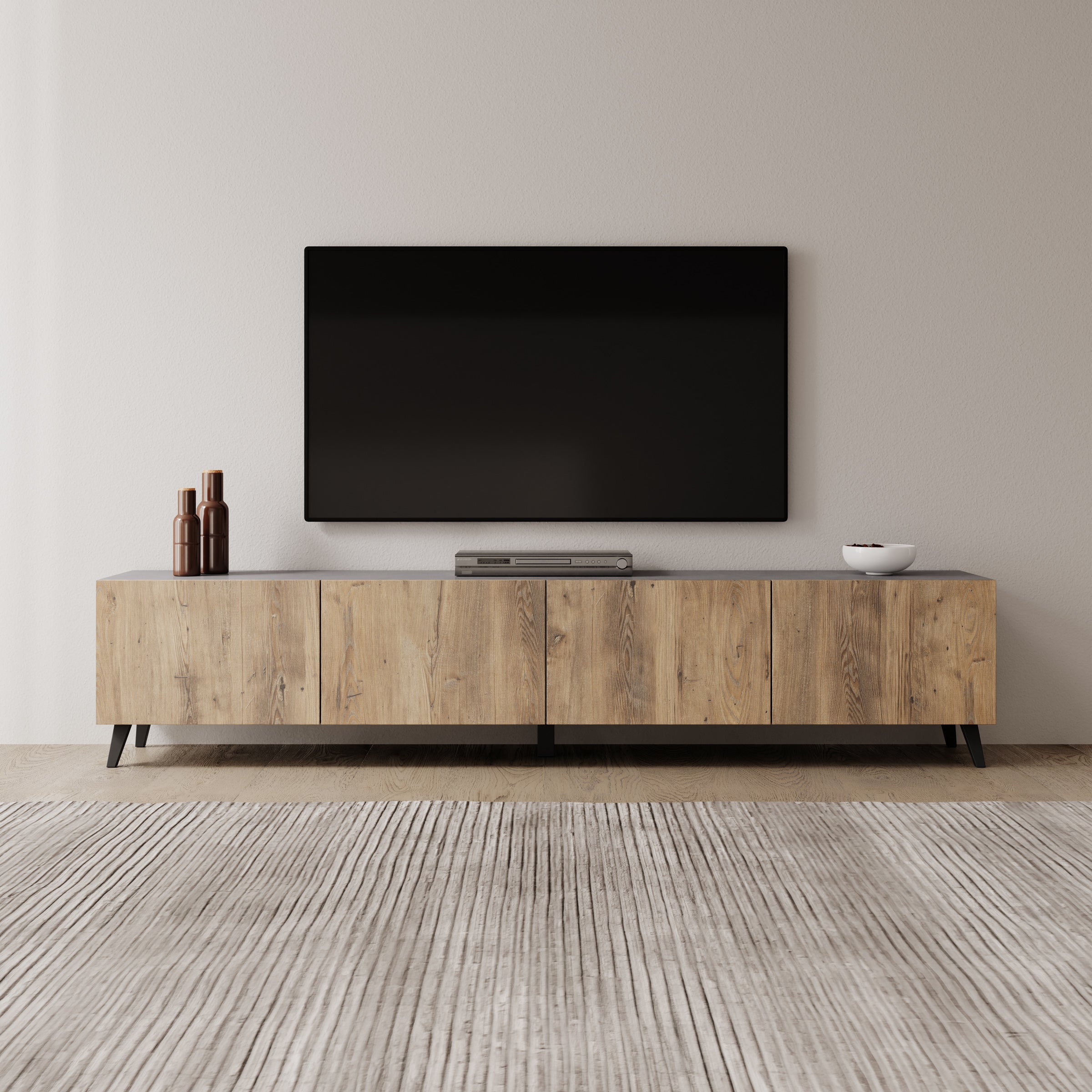 Pulse - TV-Meubel - Eikenpatroon/Grijs - 190x33x40 cm