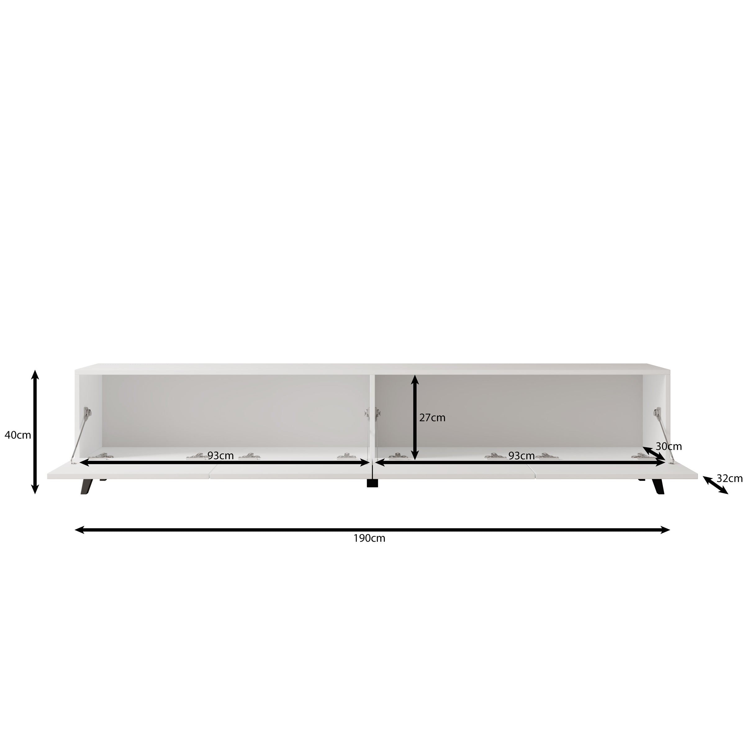 Pulse - TV-Meubel - Wit - 190x33x40 cm