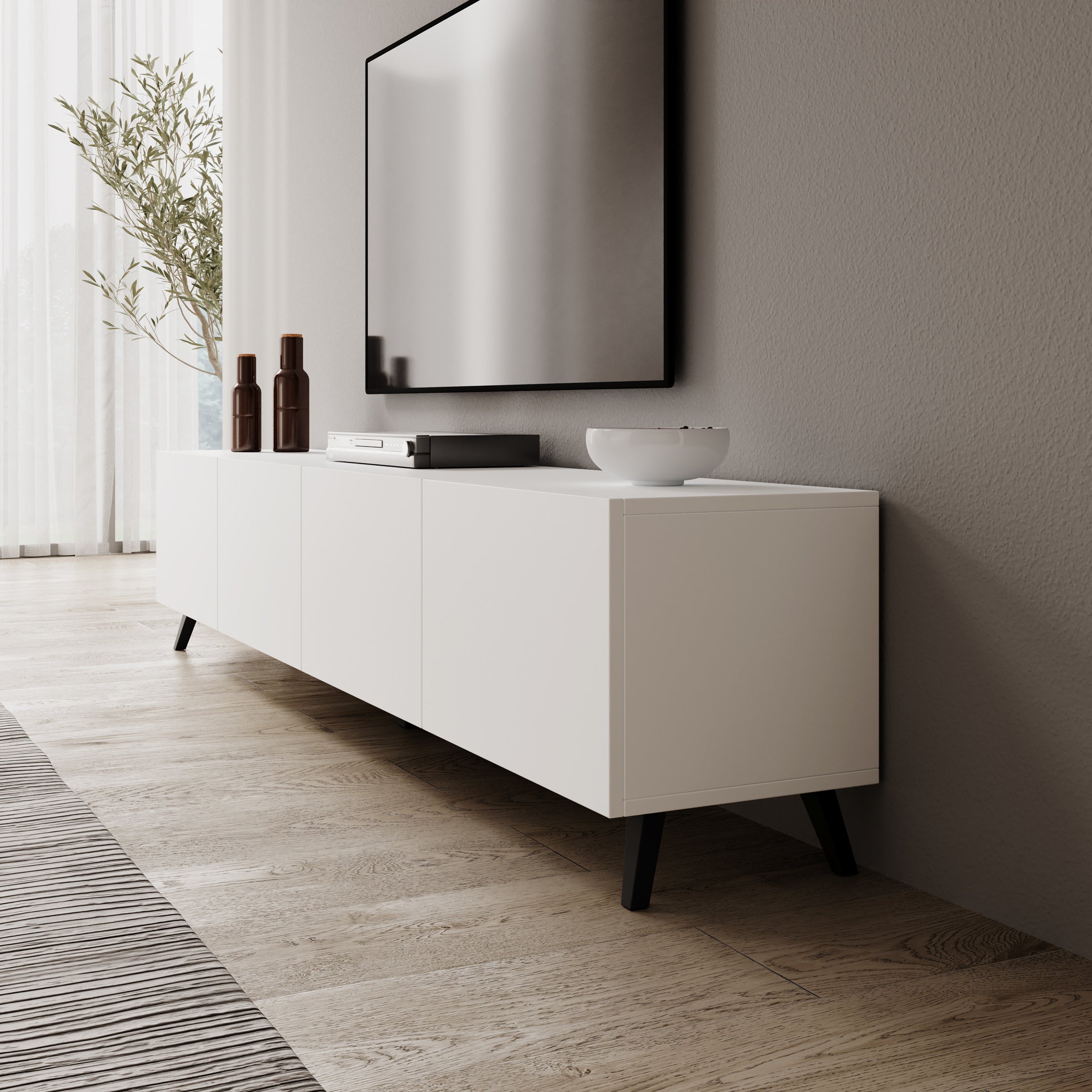 Pulse - TV-Meubel - Wit - 190x33x40 cm