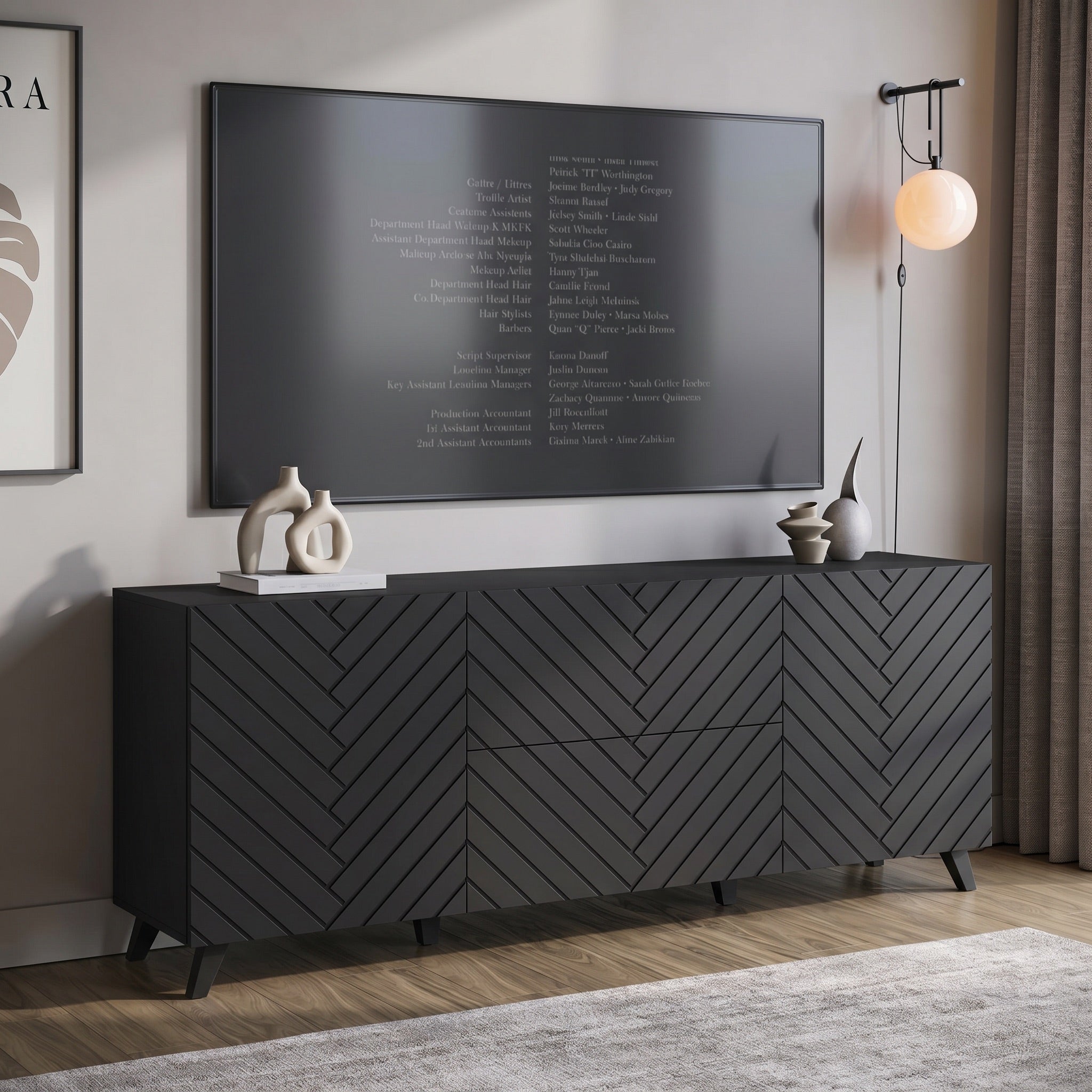 Pulse - TV-Meubel - Zwart - 180x39x69 cm