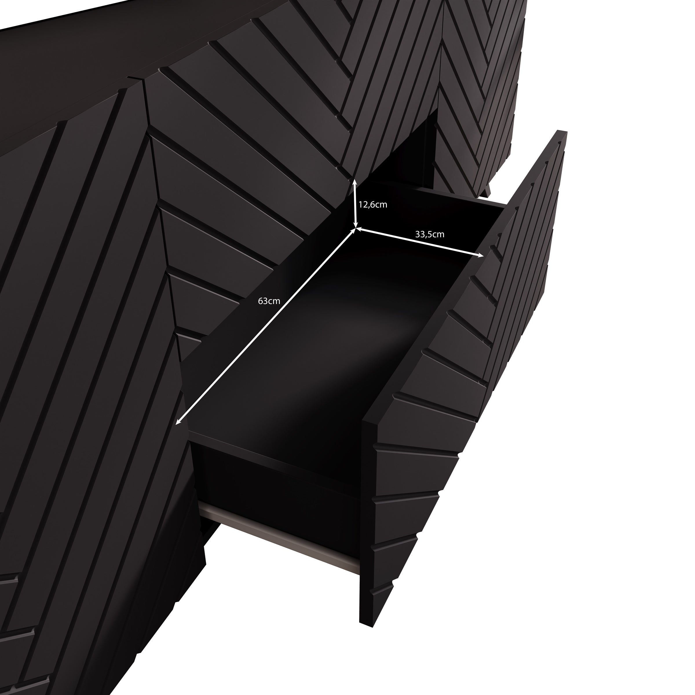 Pulse - TV-Meubel - Zwart - 180x39x69 cm