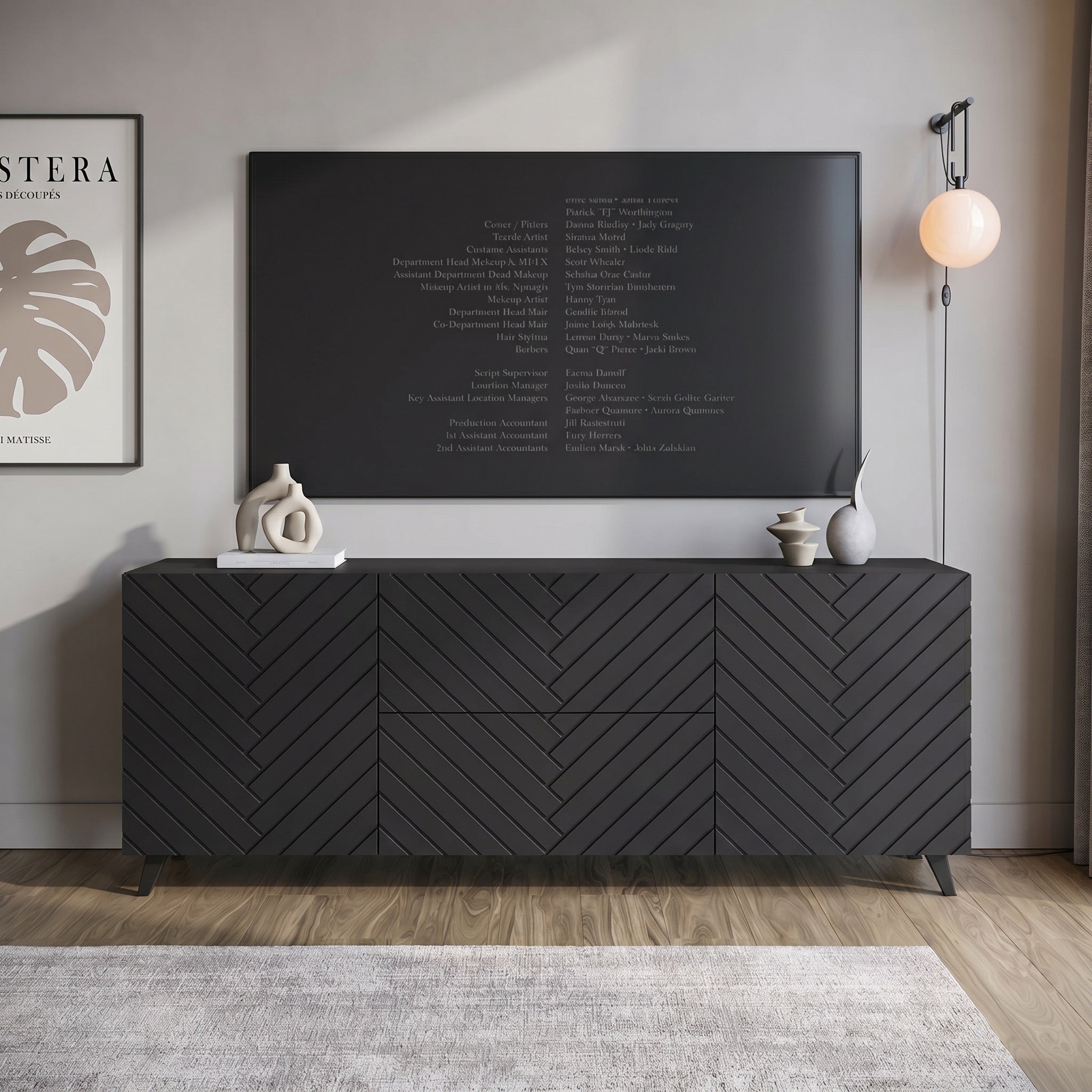 Pulse - TV-Meubel - Zwart - 180x39x69 cm