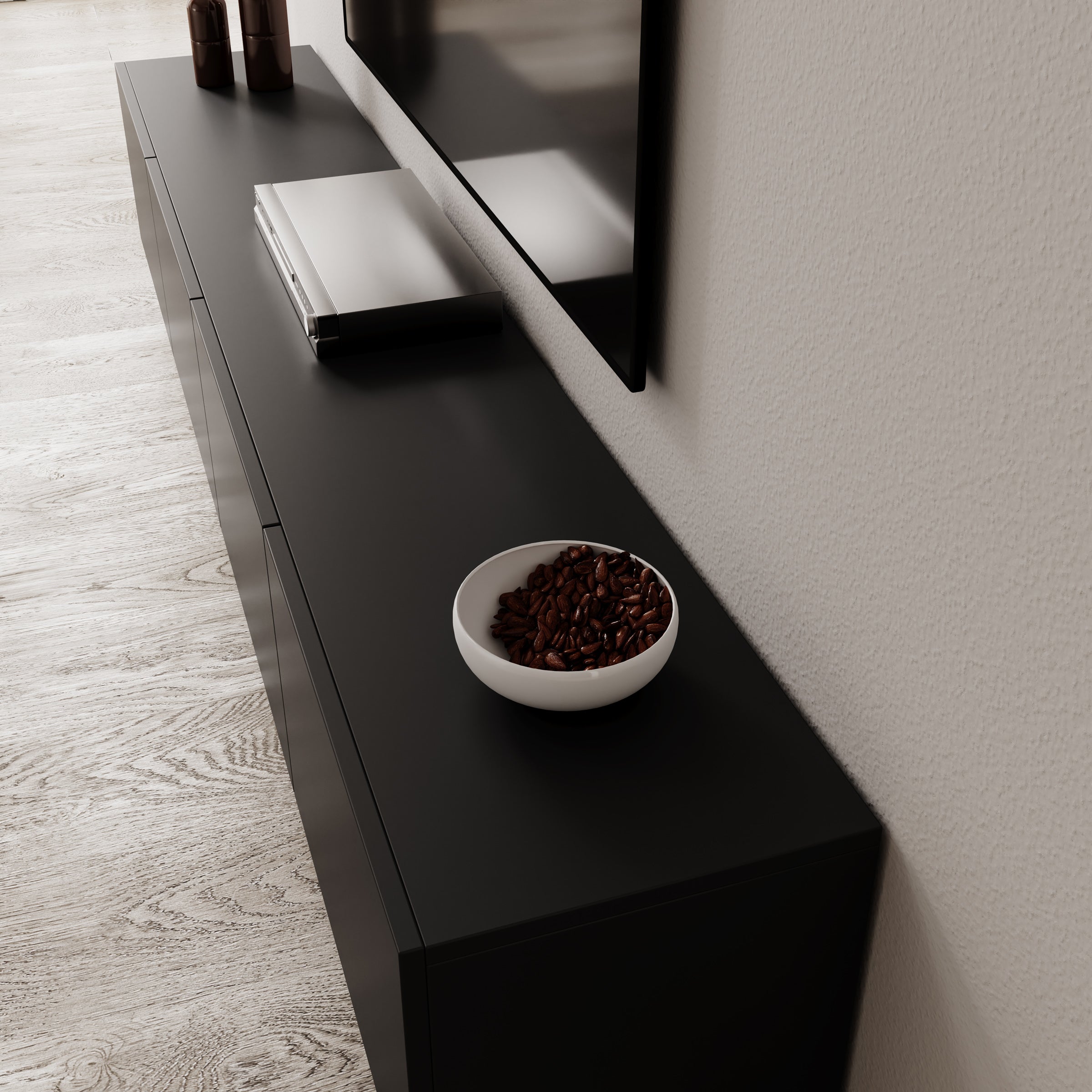 Pulse - TV-Meubel - Zwart mat - 190x33x40 cm