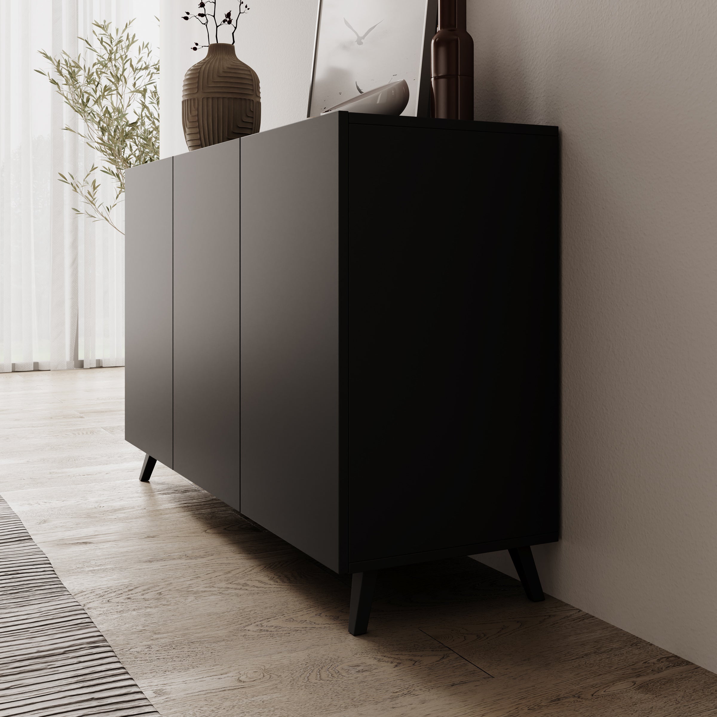 Pulse 3 - Dressoir - Zwart mat - 120x39x76 cm