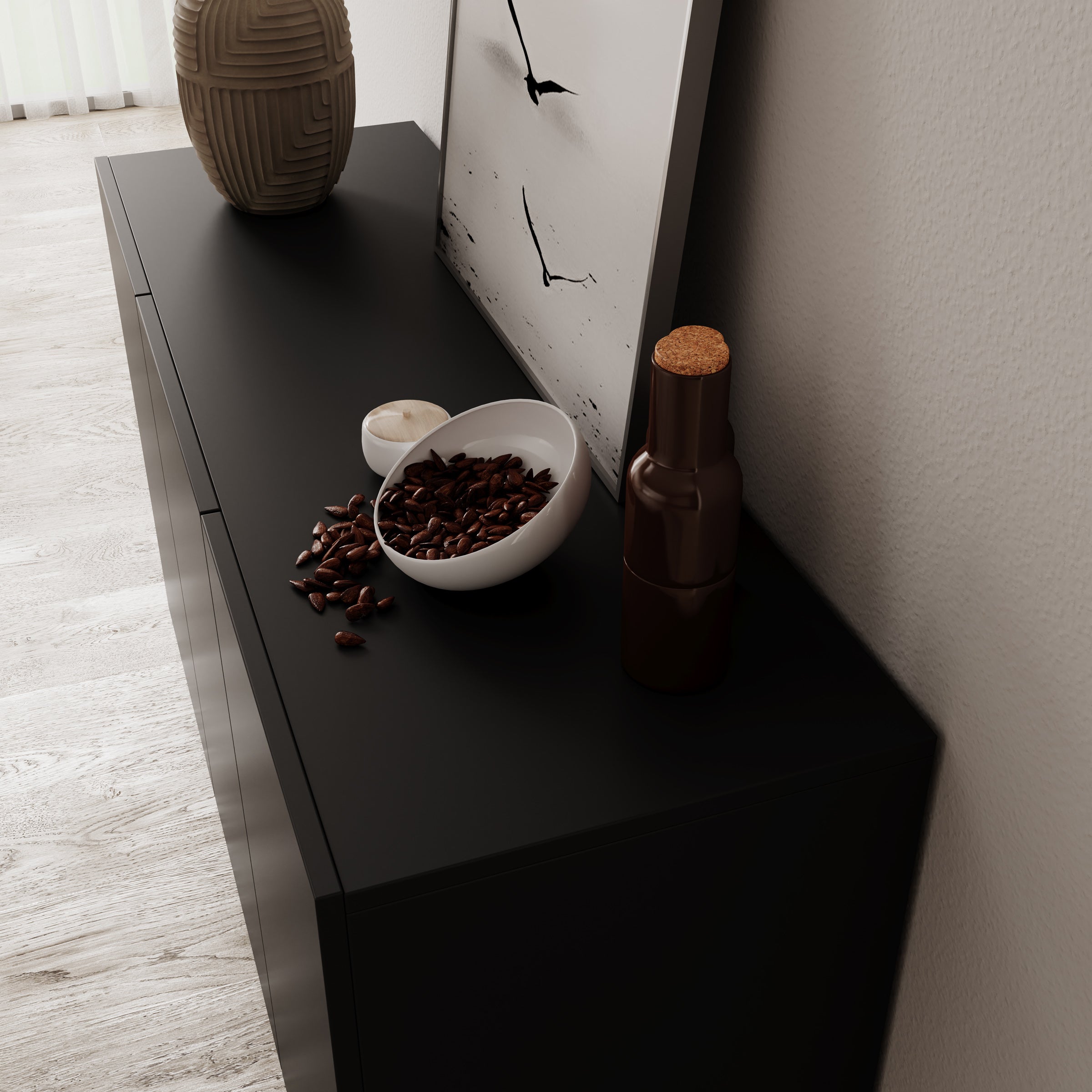 Pulse 3 - Dressoir - Zwart mat - 120x39x76 cm