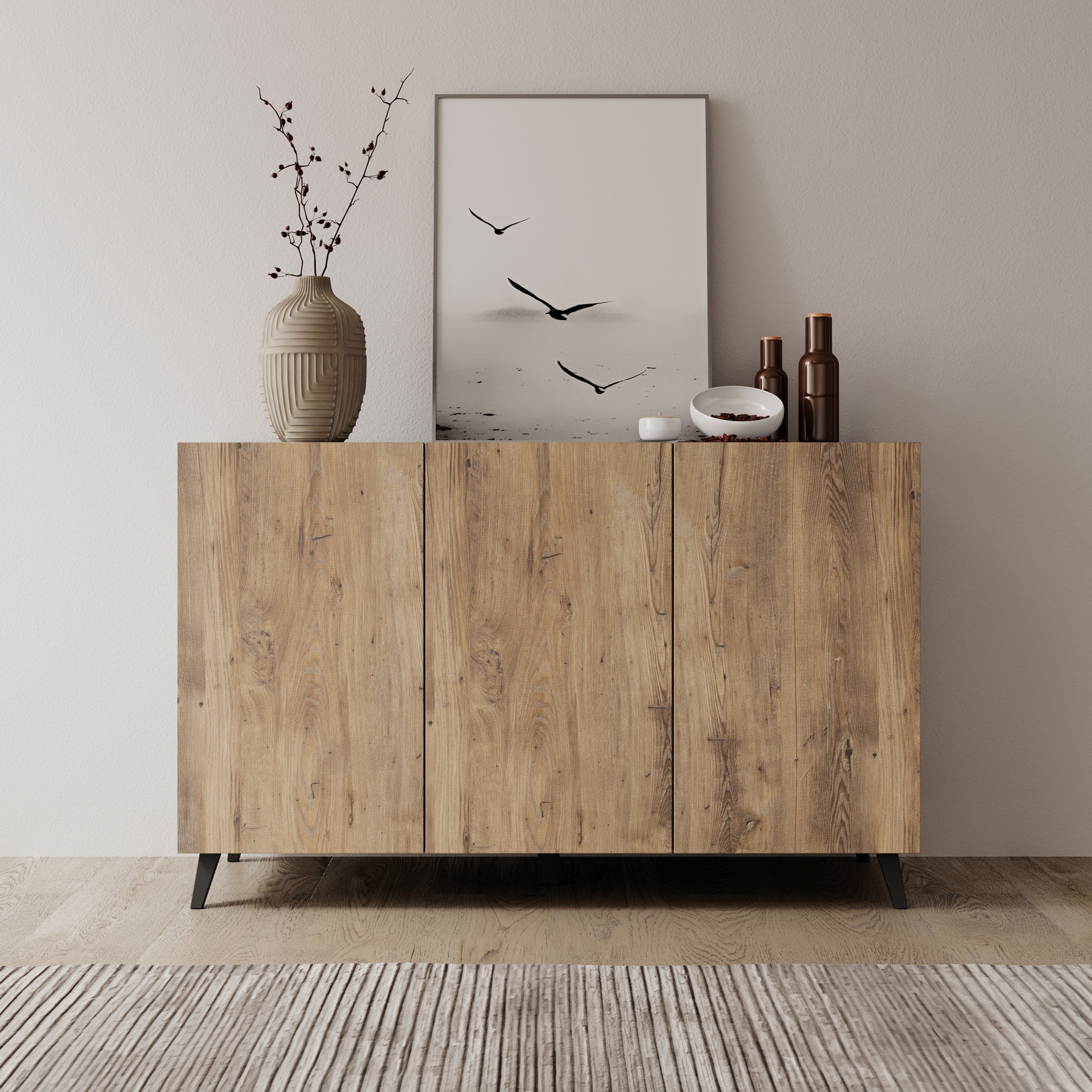 Pulse 3 - Dressoir - Eikenpatroon/grijs - 120x39x76 cm