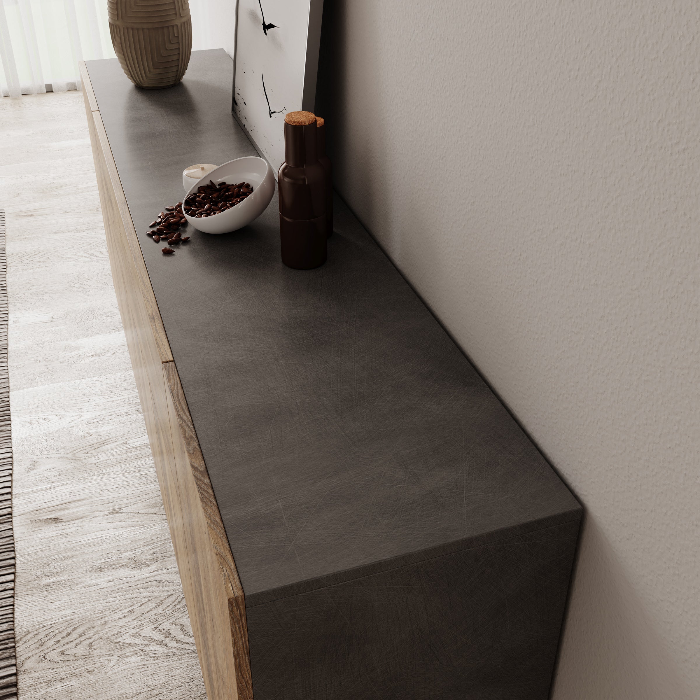 Pulse 4 - Dressoir - Eikenpatroon/Grijs - 180x39x76 cm
