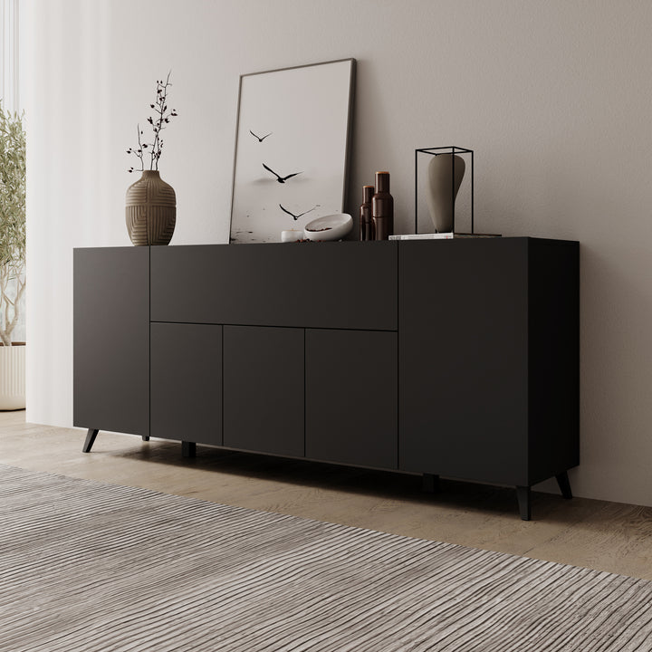 Pulse 4 - Dressoir - Zwart mat - 180x39x76 cm