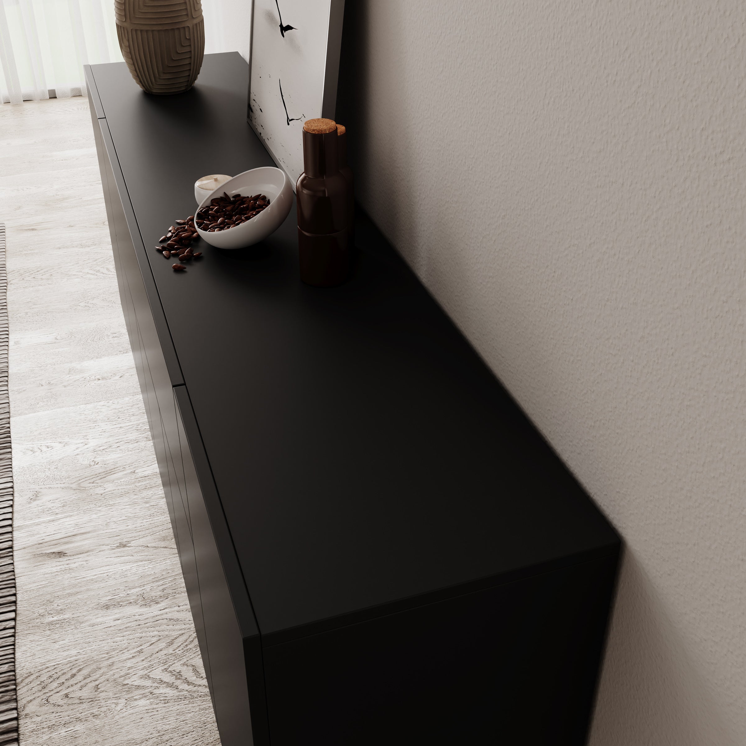 Pulse 4 - Dressoir - Zwart mat - 180x39x76 cm