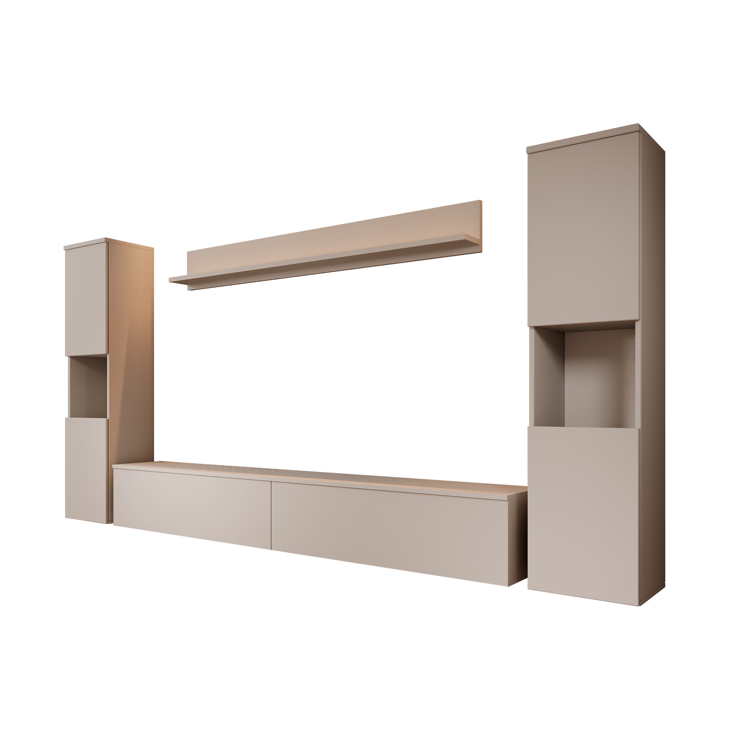 Pure XL - Wandmeubel - Beige - 180x33x130 cm