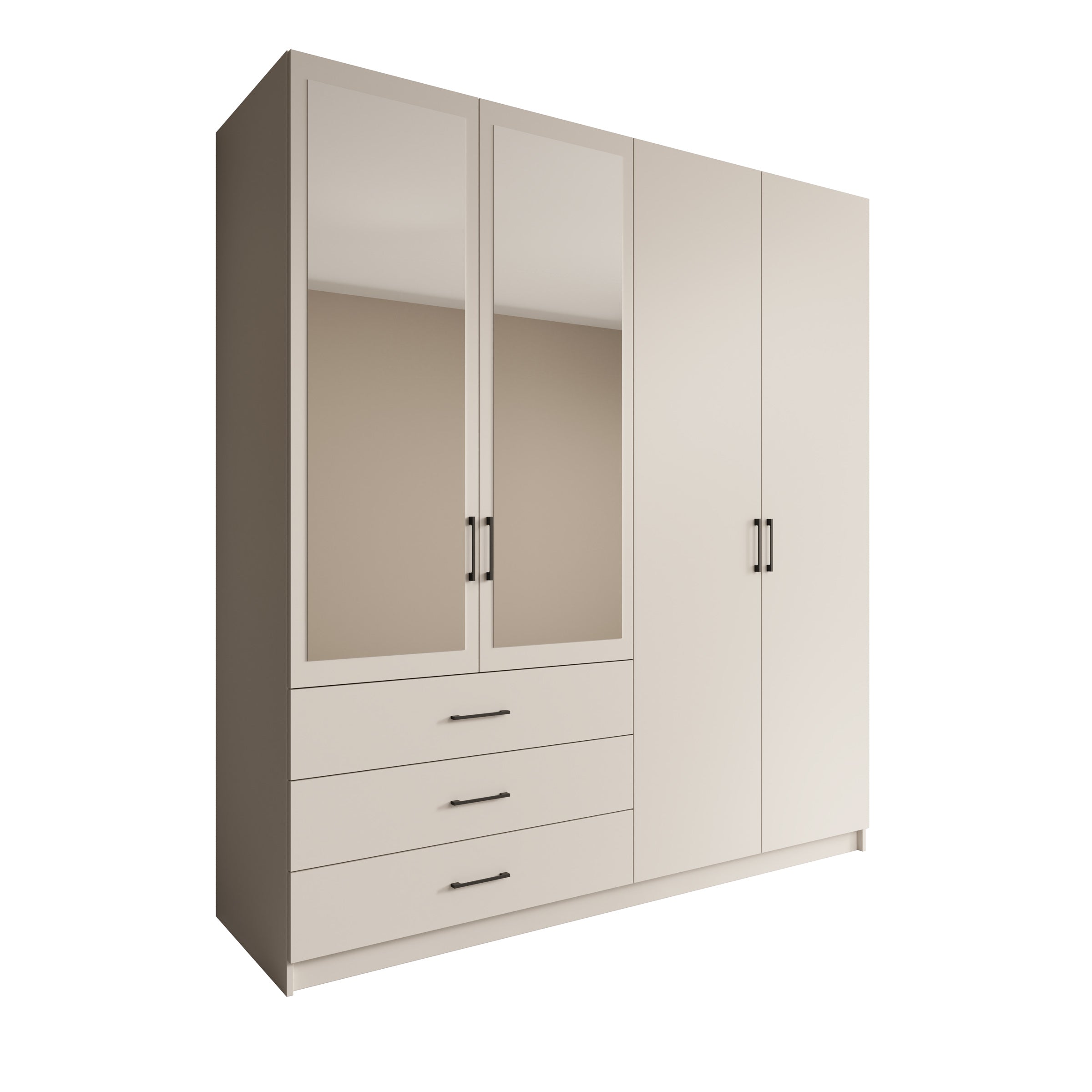 Puro - Kledingkast met 4 deuren - Beige - 196x60x215 cm