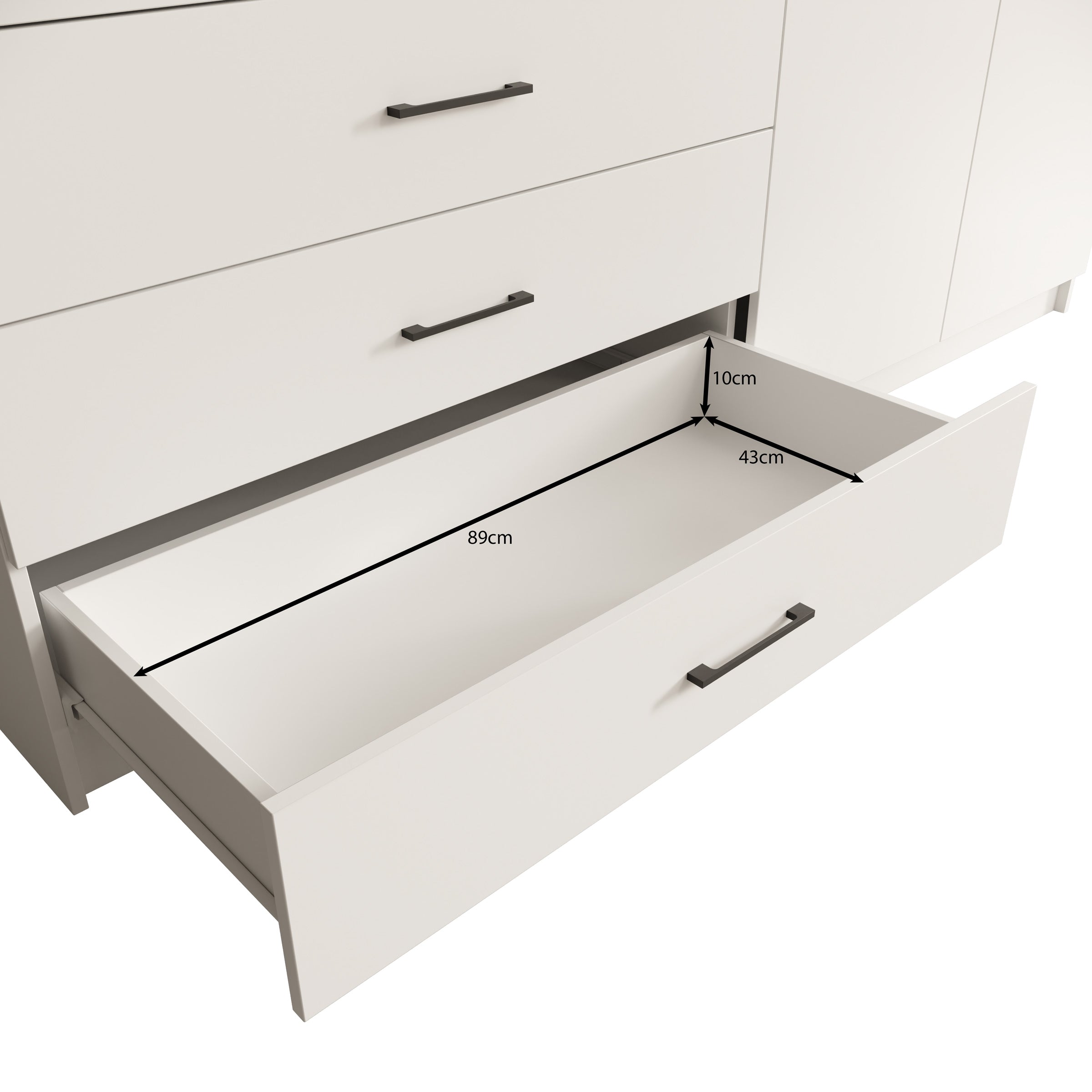 Puro - Kledingkast met 4 deuren - Wit - 196x60x215 cm