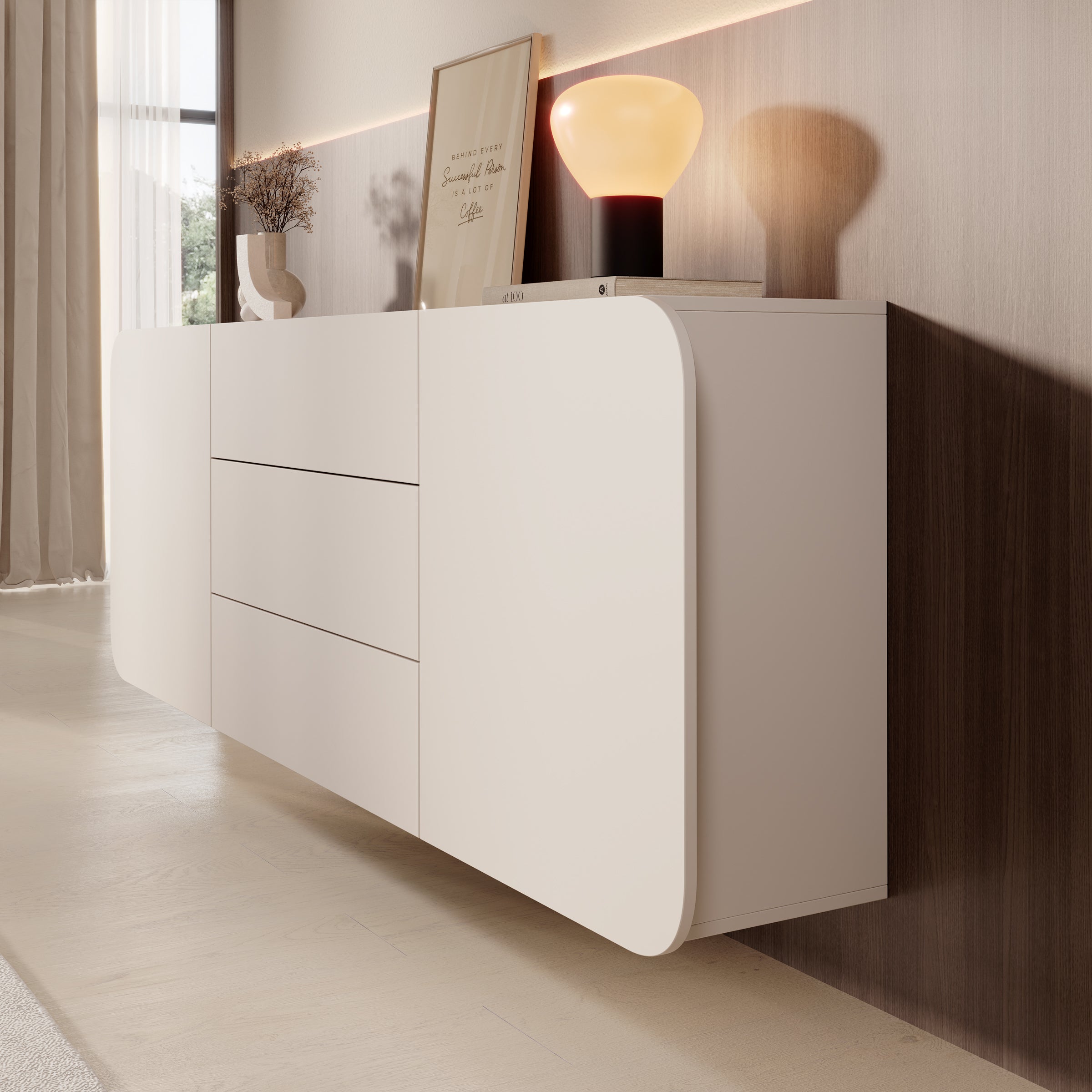 Renalto - Dressoir - Beige - 180x36x70 cm