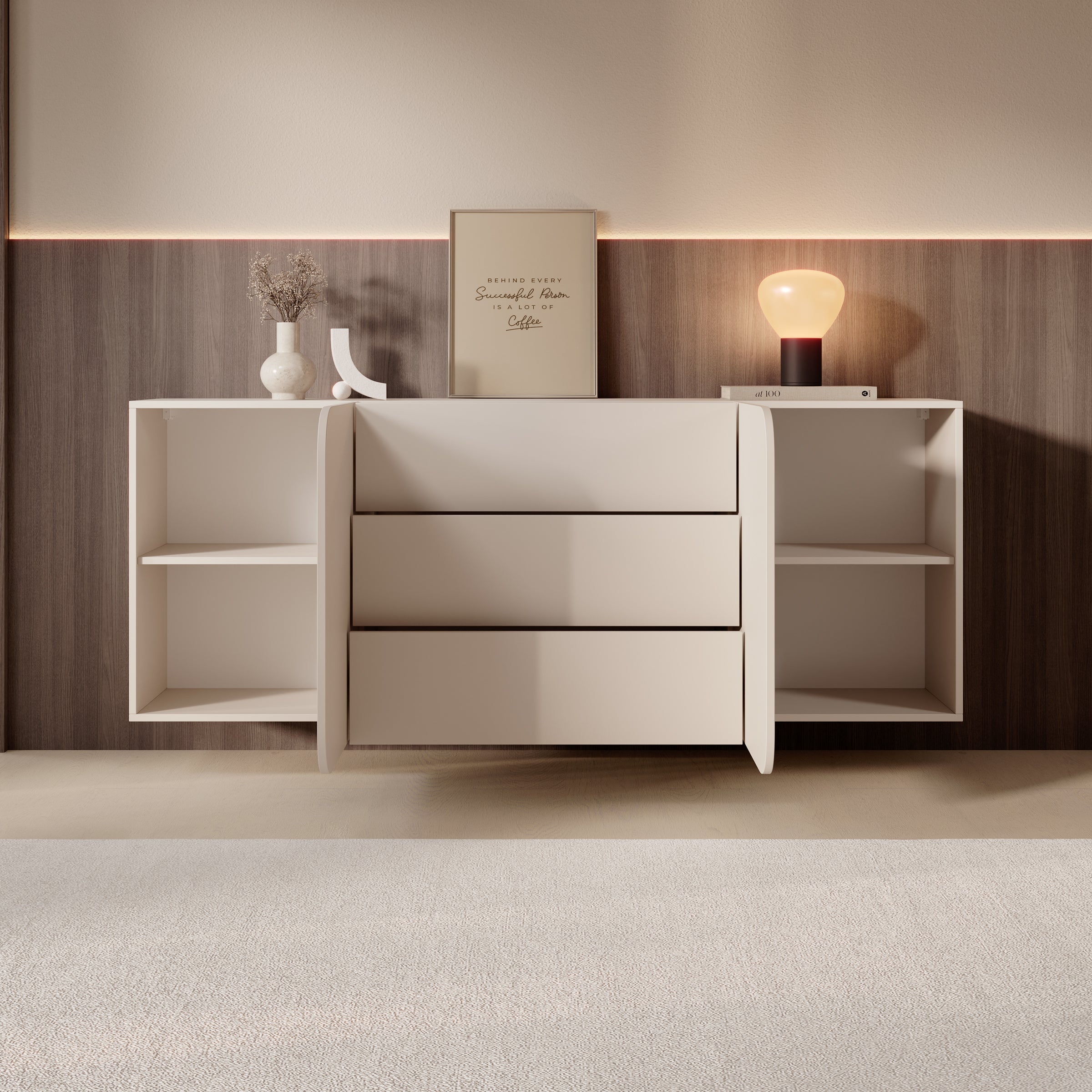 Renalto - Dressoir - Beige - 180x36x70 cm