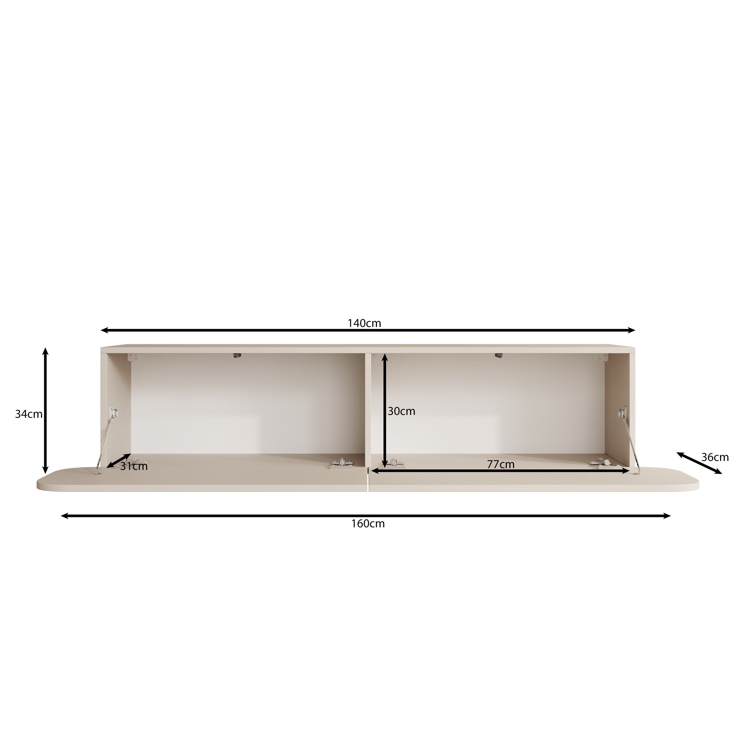 Renalto - TV-Meubel - Beige - 140x36x34 cm