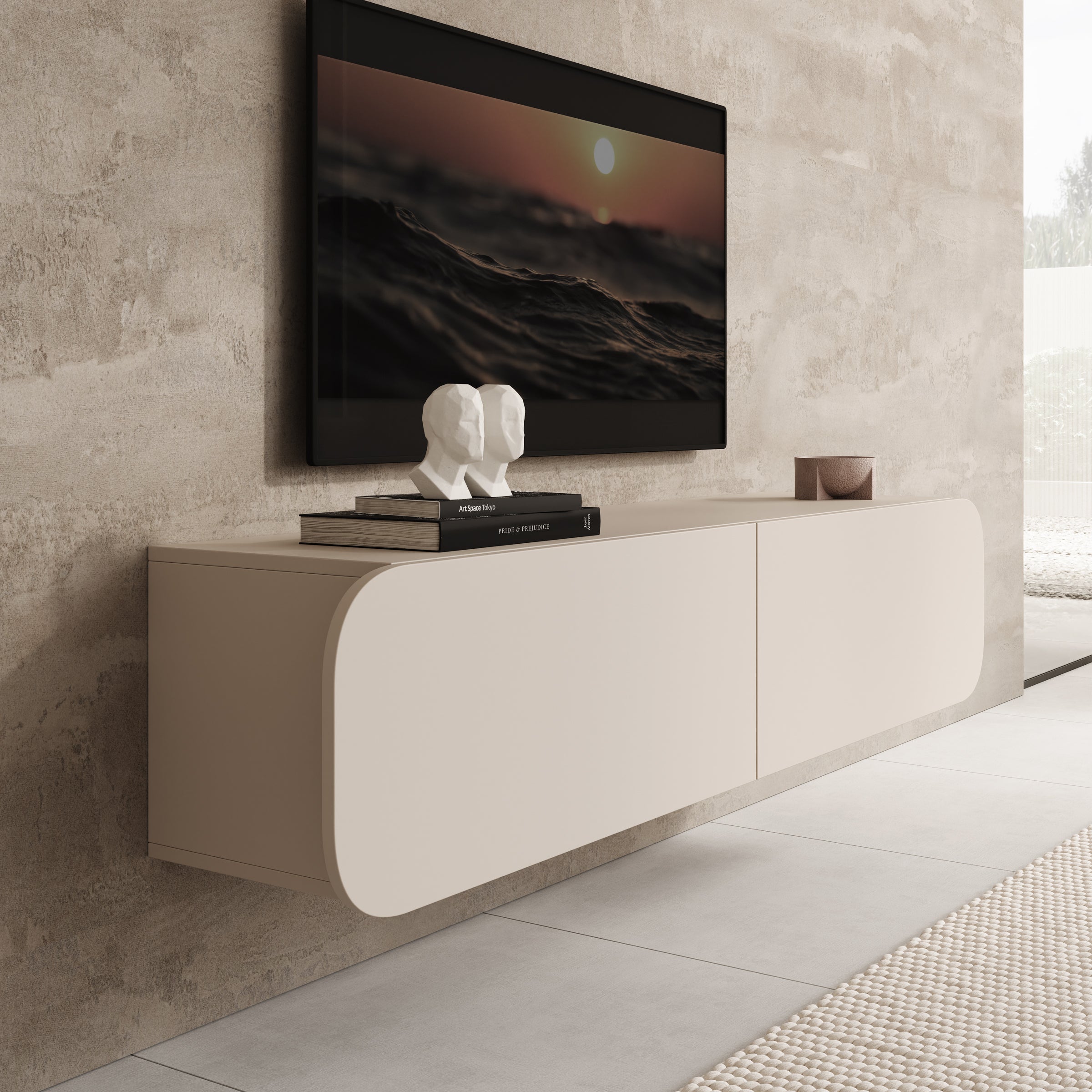 Renalto - TV-Meubel - Beige - 140x36x34 cm