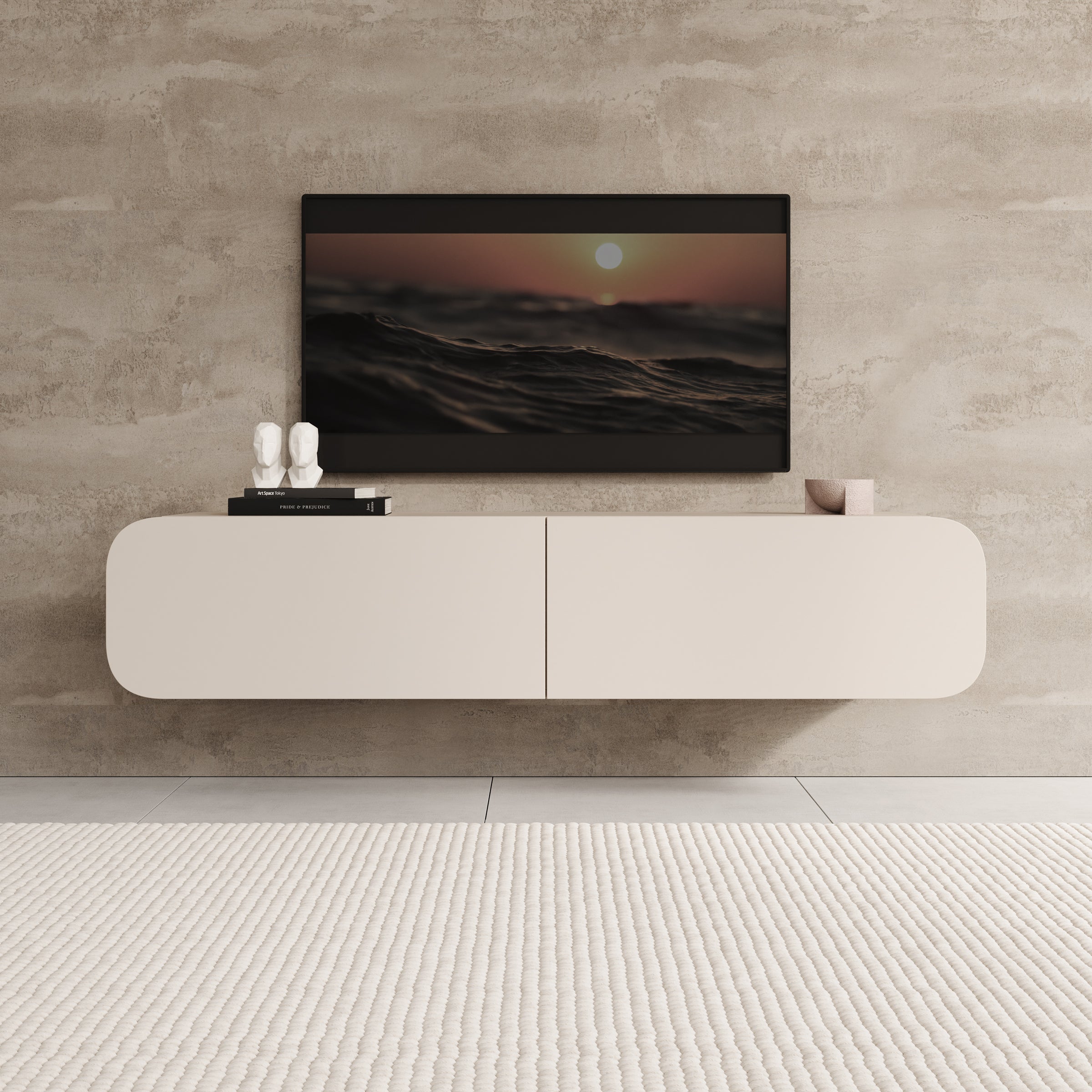 Renalto - TV-Meubel - Beige - 140x36x34 cm