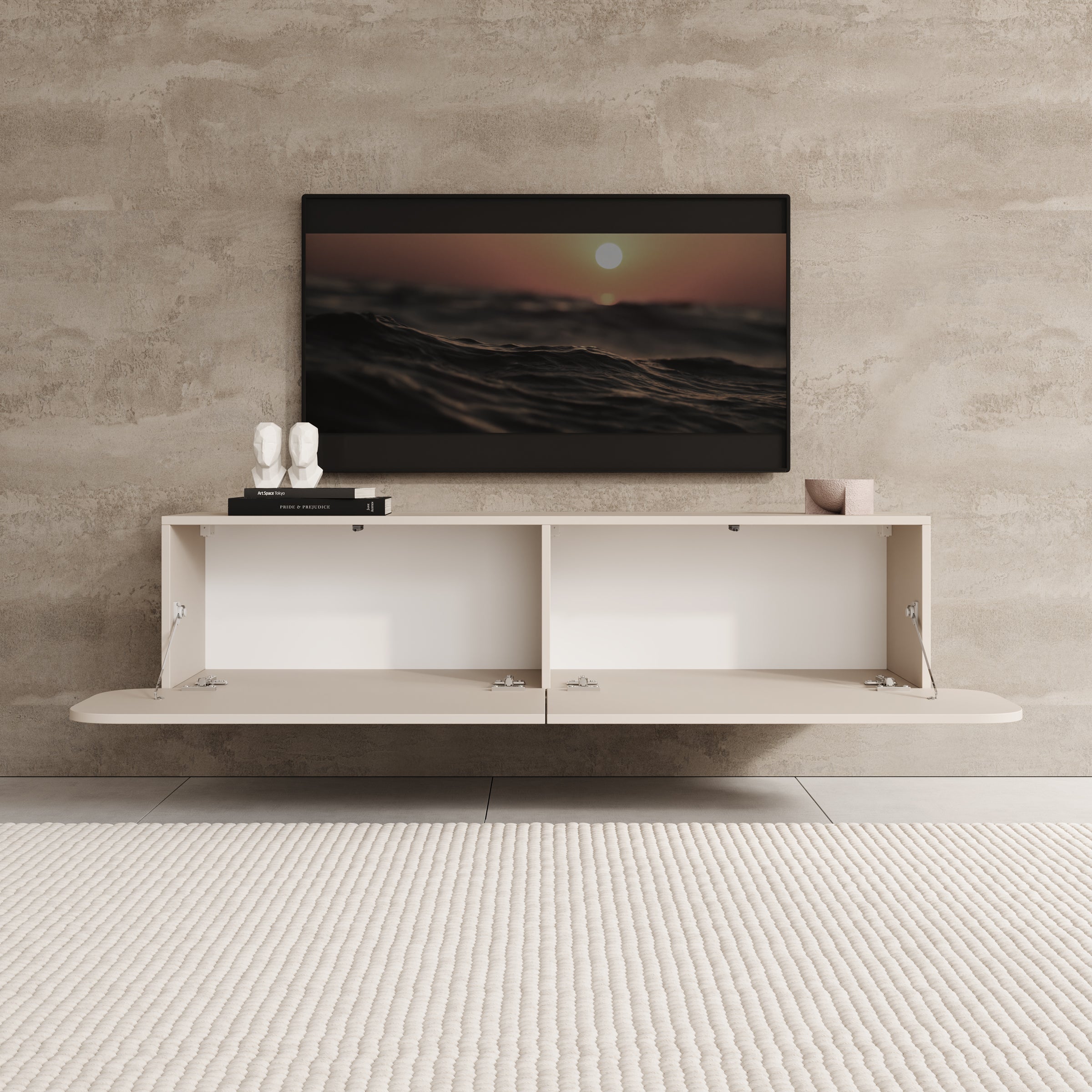 Renalto - TV-Meubel - Beige - 140x36x34 cm