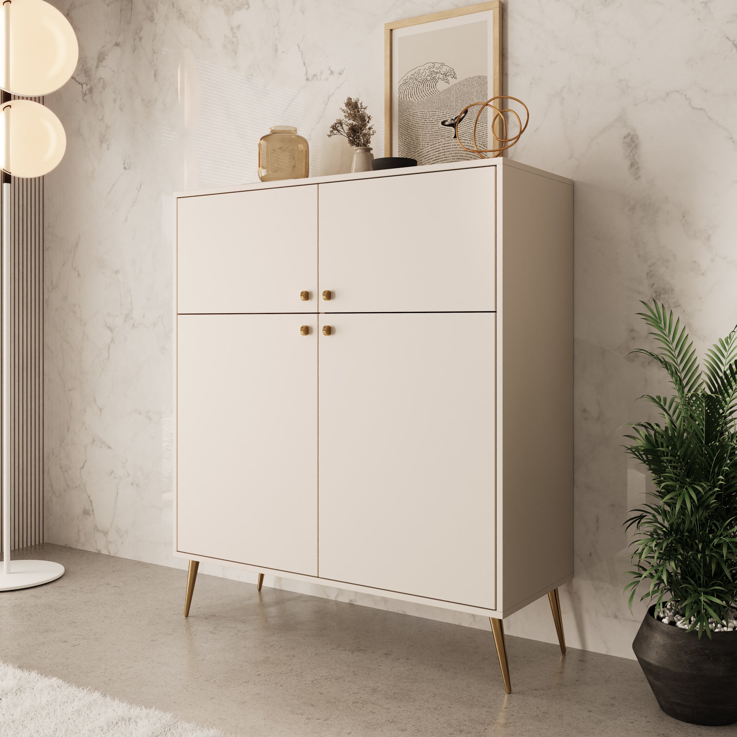 Reunion - Dressoir - Beige - 105x41x122 cm