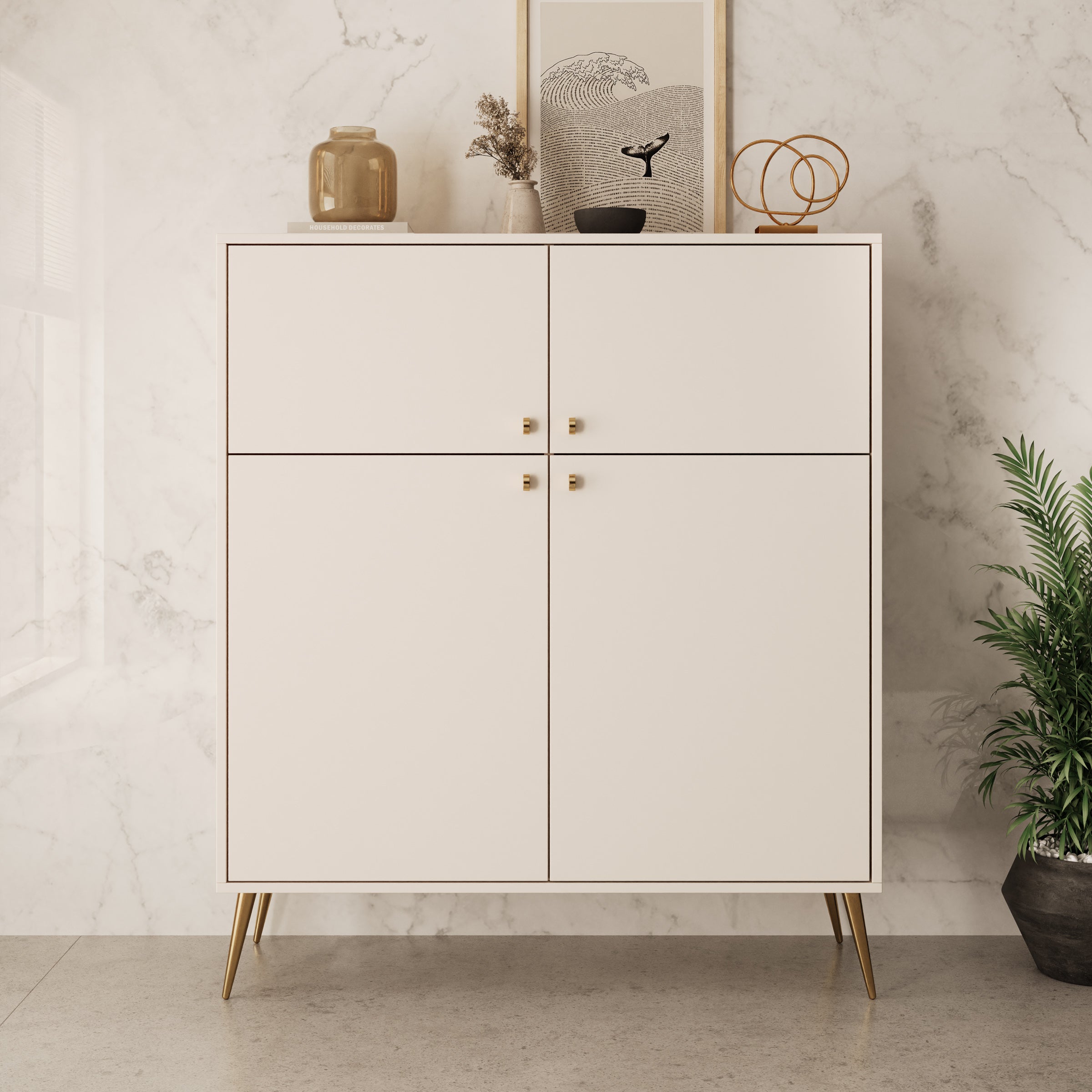 Reunion - Dressoir - Beige - 105x41x122 cm