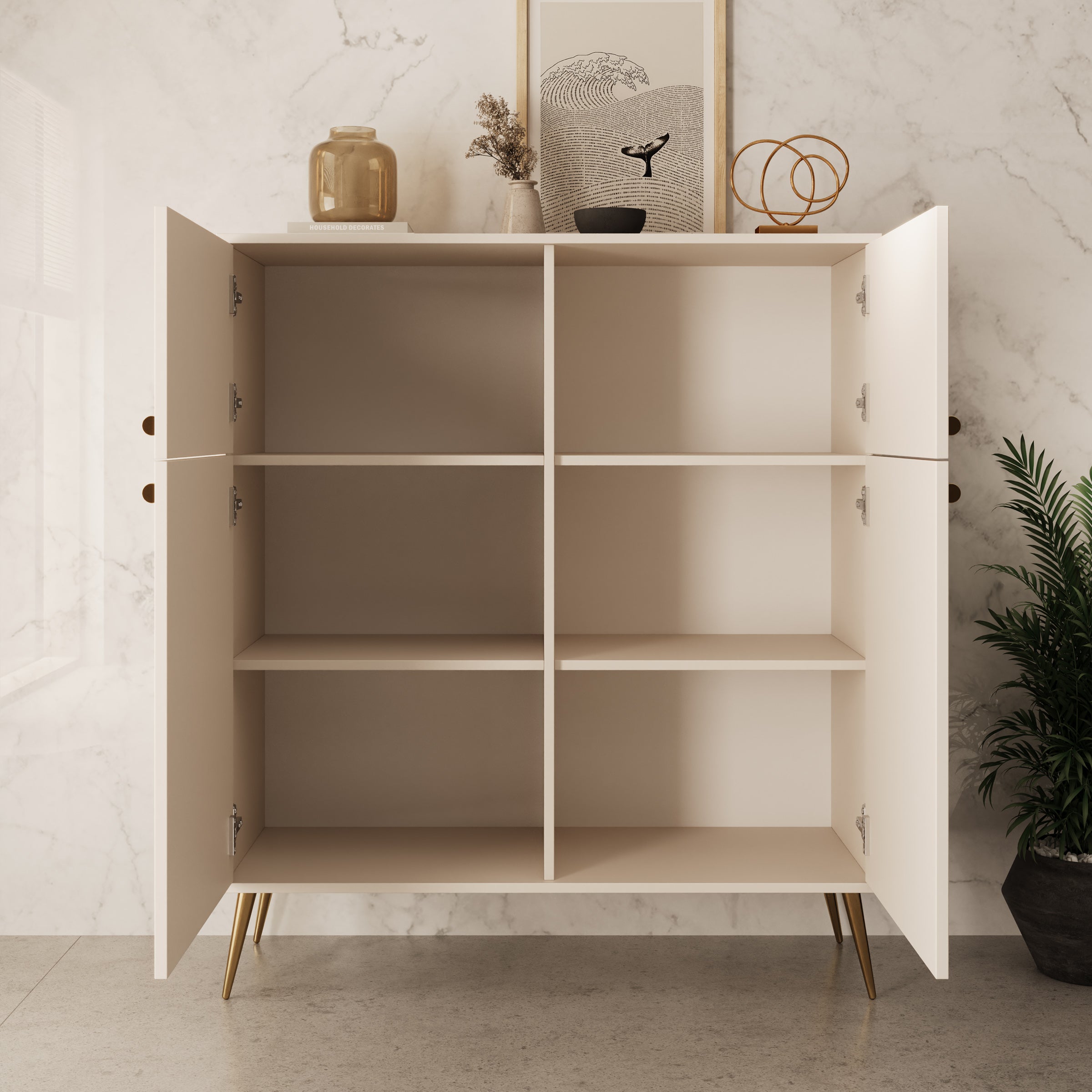 Reunion - Dressoir - Beige - 105x41x122 cm
