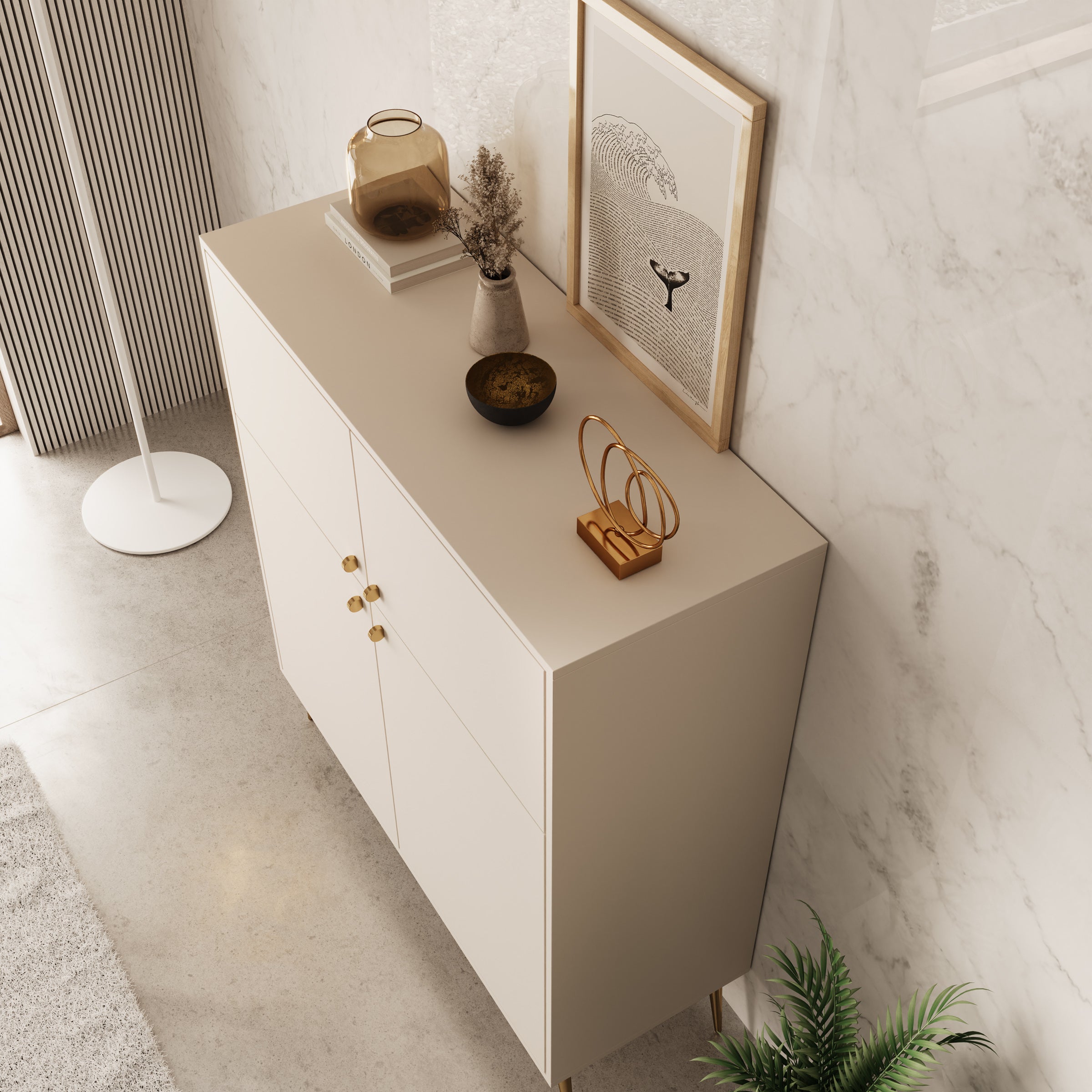 Reunion - Dressoir - Beige - 105x41x122 cm