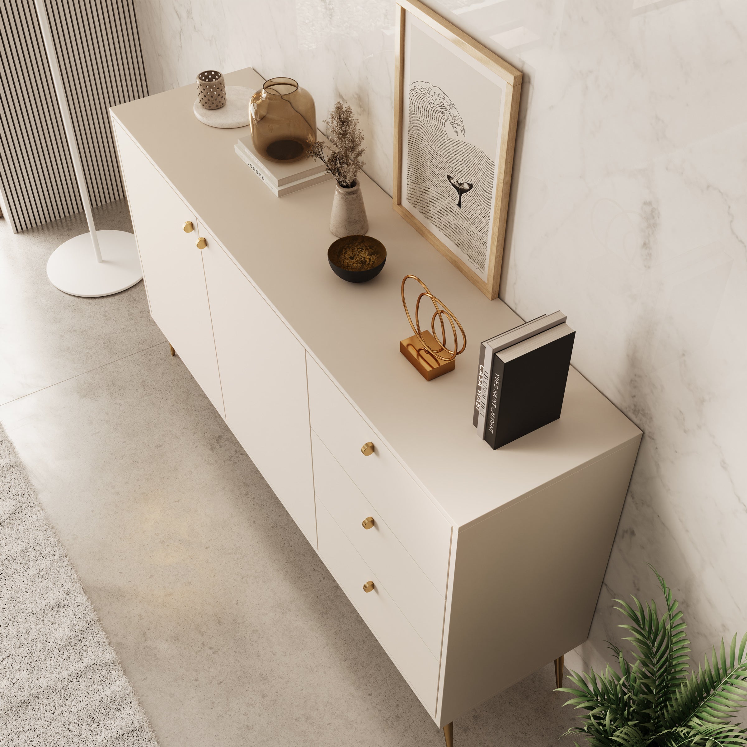 Reunion - Dressoir - Beige - 156x41x89 cm