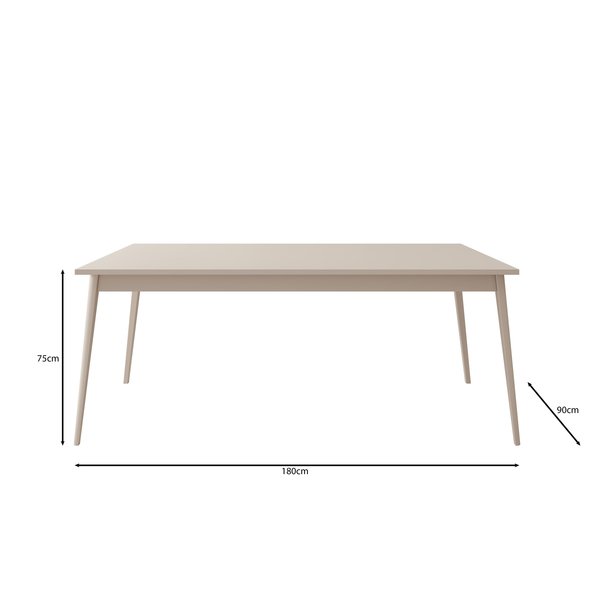 Reunion - Eetkamertafel - Beige - 180x75x90 cm