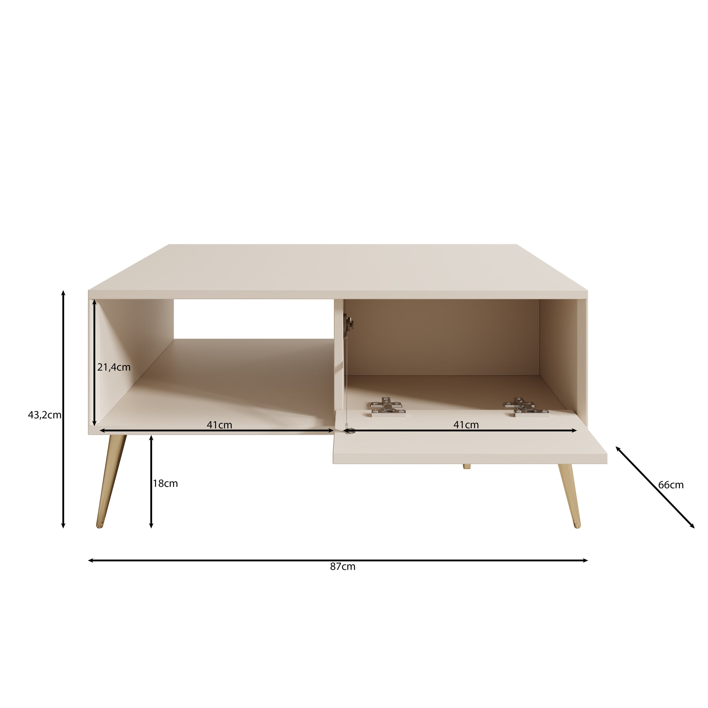 Reunion - Salontafel - Beige - 87x66x43 cm
