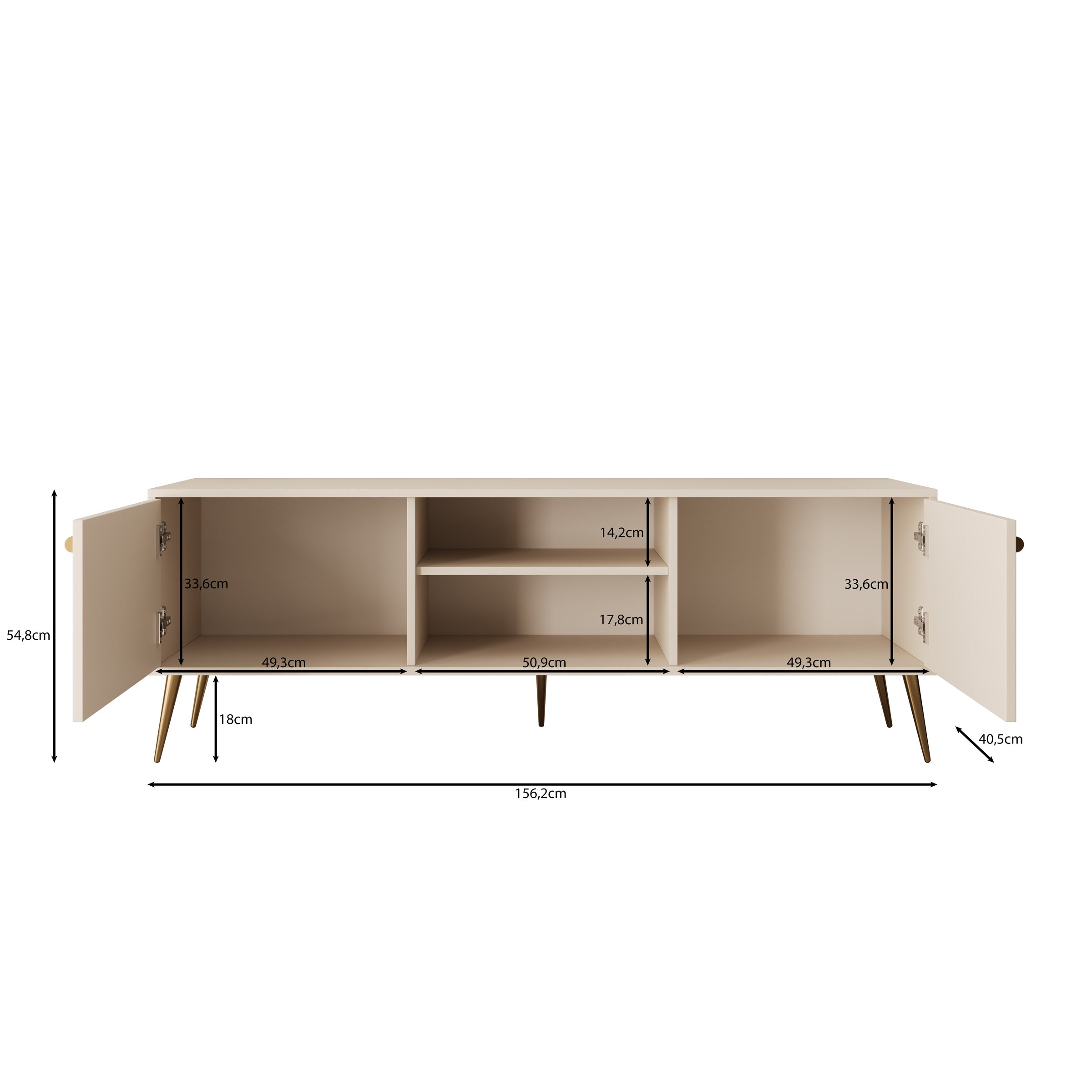Reunion - TV-Meubel - Beige - 156x41x55 cm