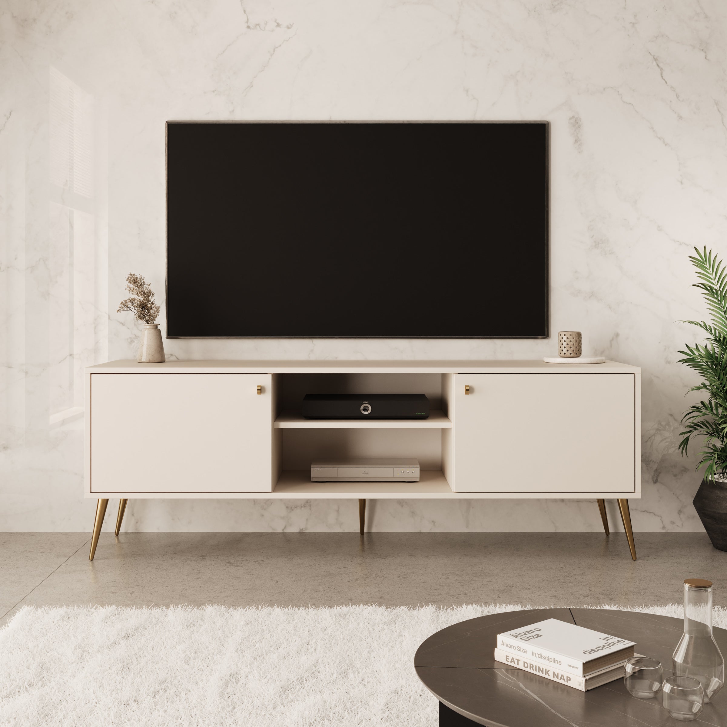 Reunion - TV-Meubel - Beige - 156x41x55 cm