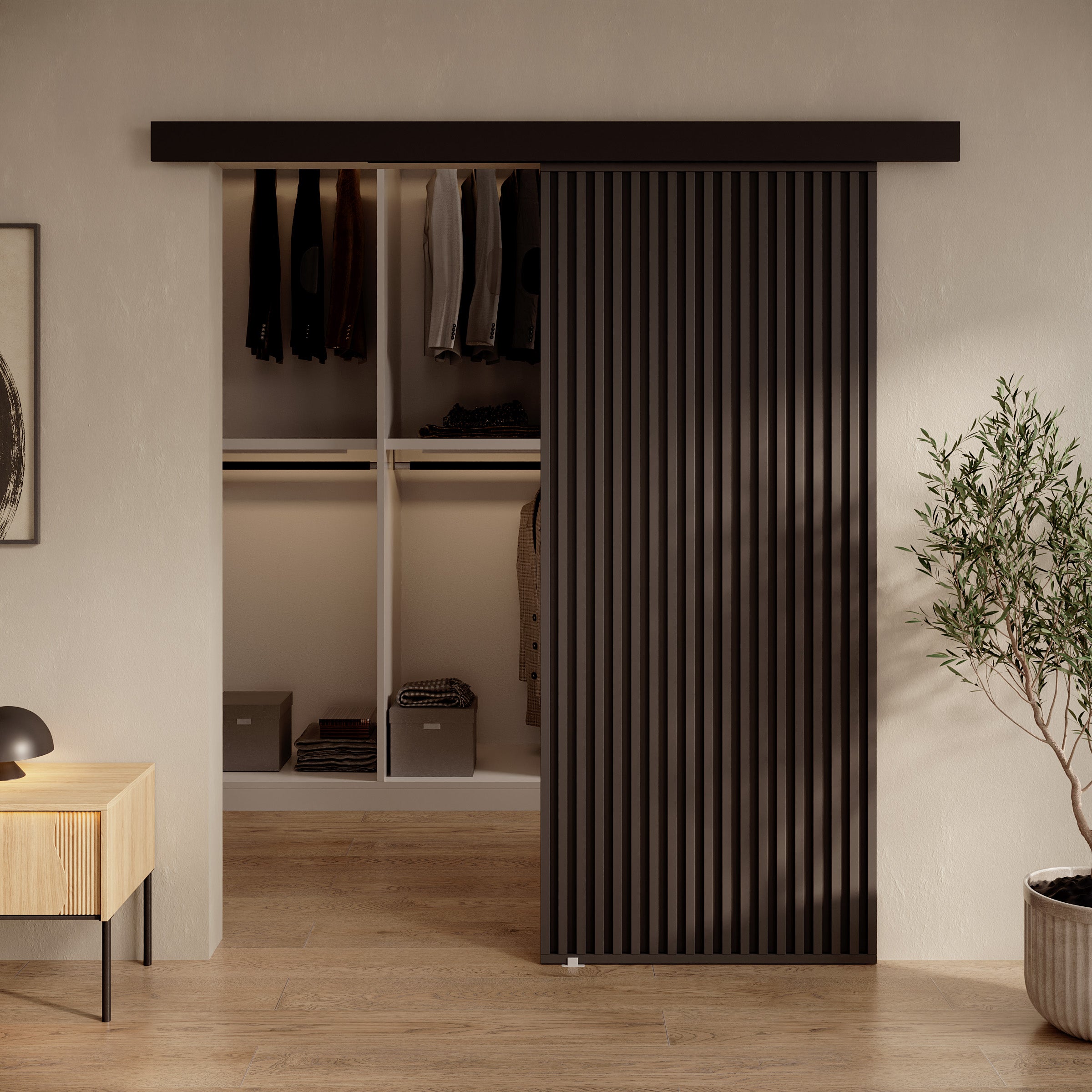 Rincon - Schuifdeur - Antraciet/Zwart - 106x205 cm