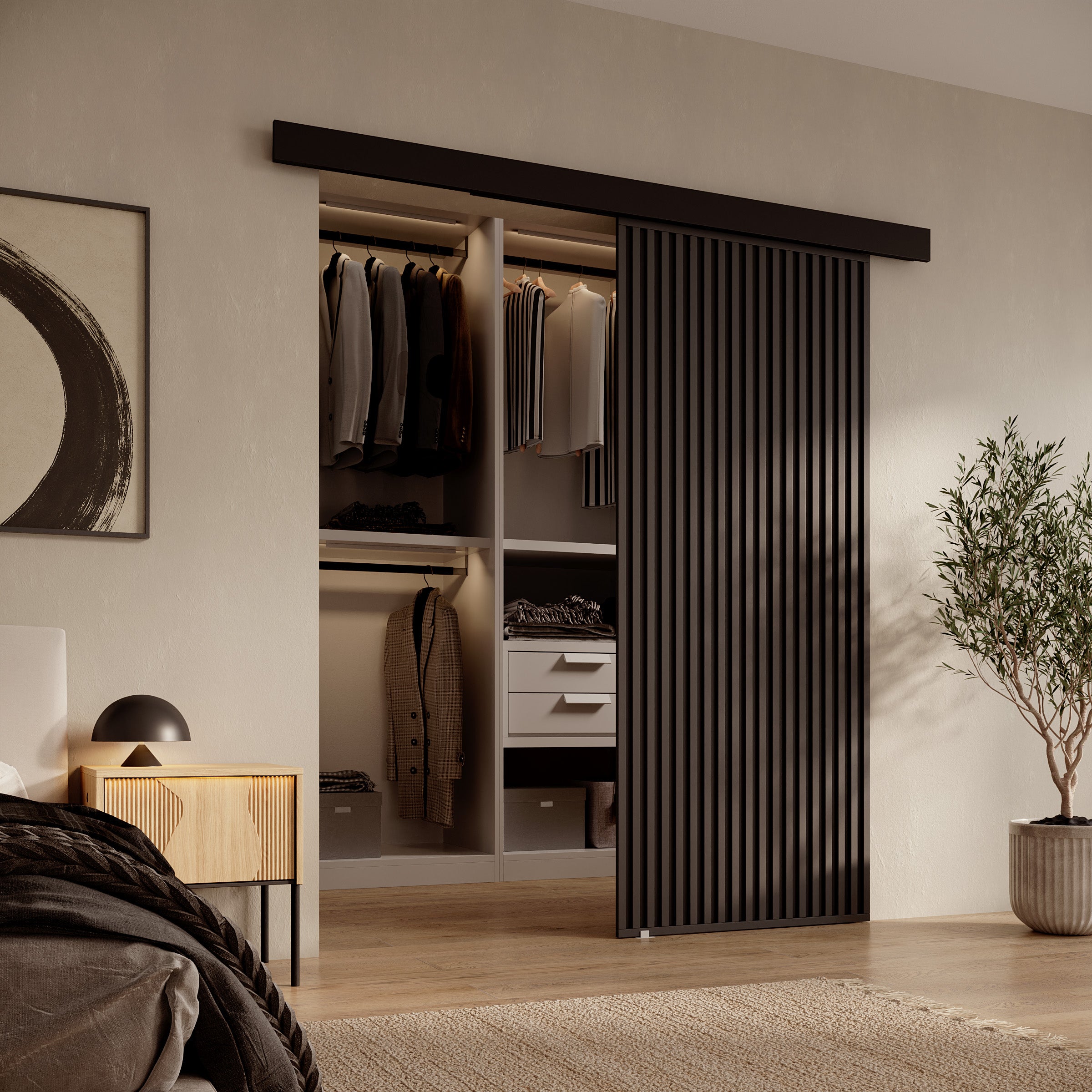 Rincon - Schuifdeur - Antraciet/Zwart - 86x205 cm