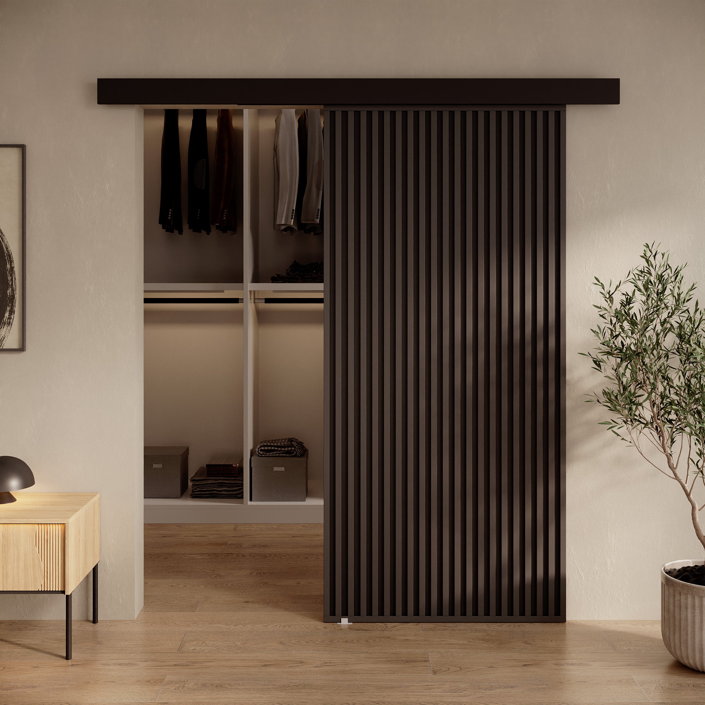 Rincon - Schuifdeur - Antraciet/Zwart - 96x205 cm