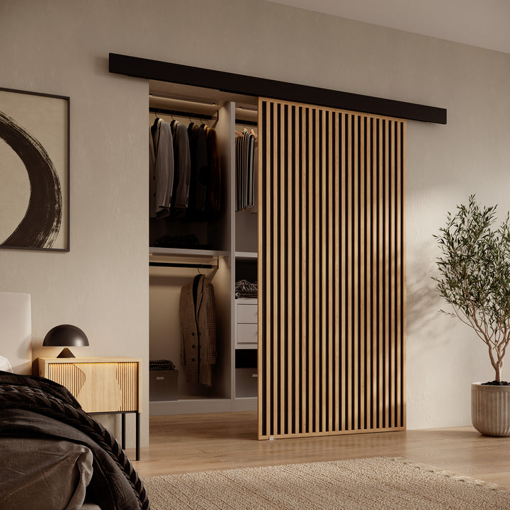 Rincon - Schuifdeur - Eikenpatroon/Zwart - 106x205 cm