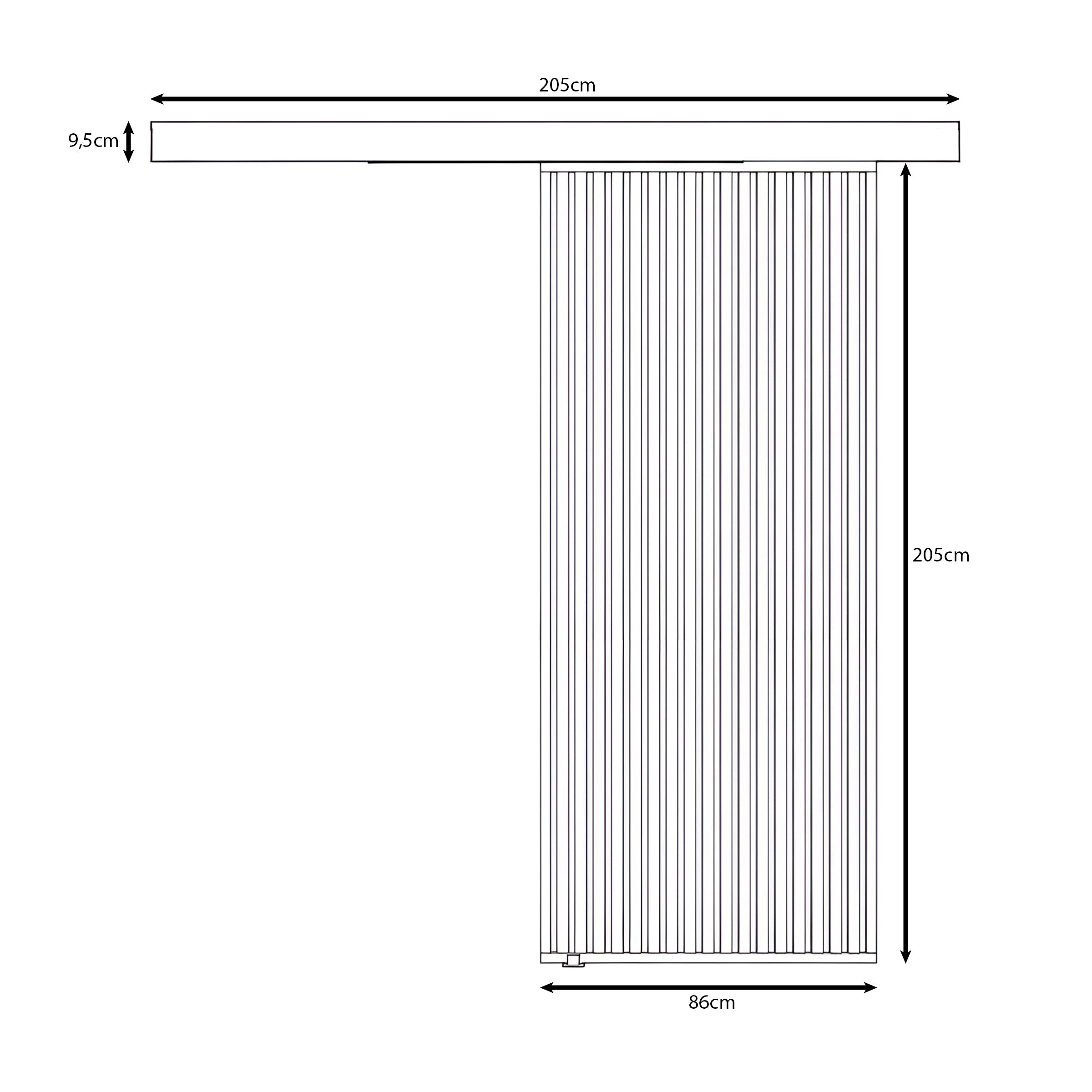 Rincon - Schuifdeur - Eikenpatroon/Zwart - 86x205 cm