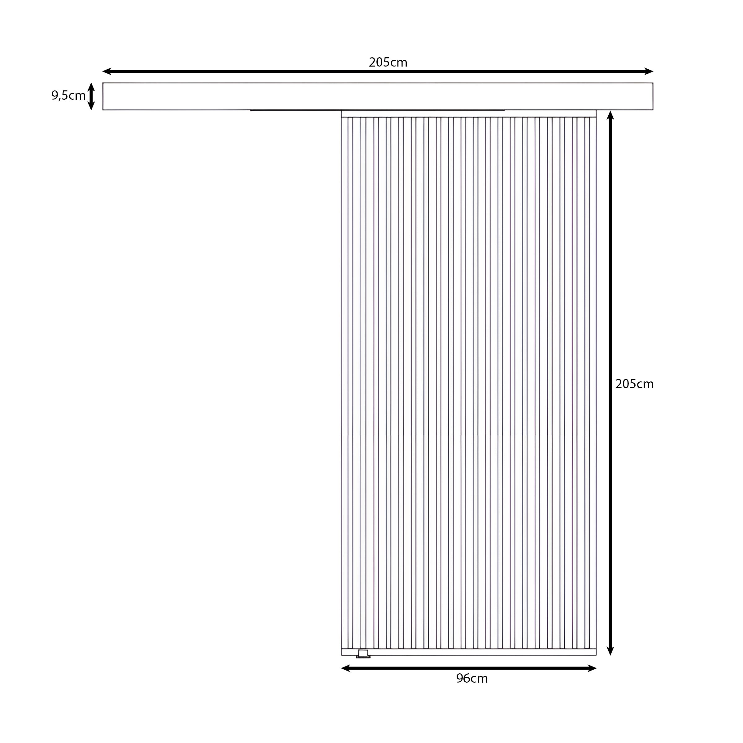 Rincon - Schuifdeur - Eikenpatroon/Zwart - 96x205 cm