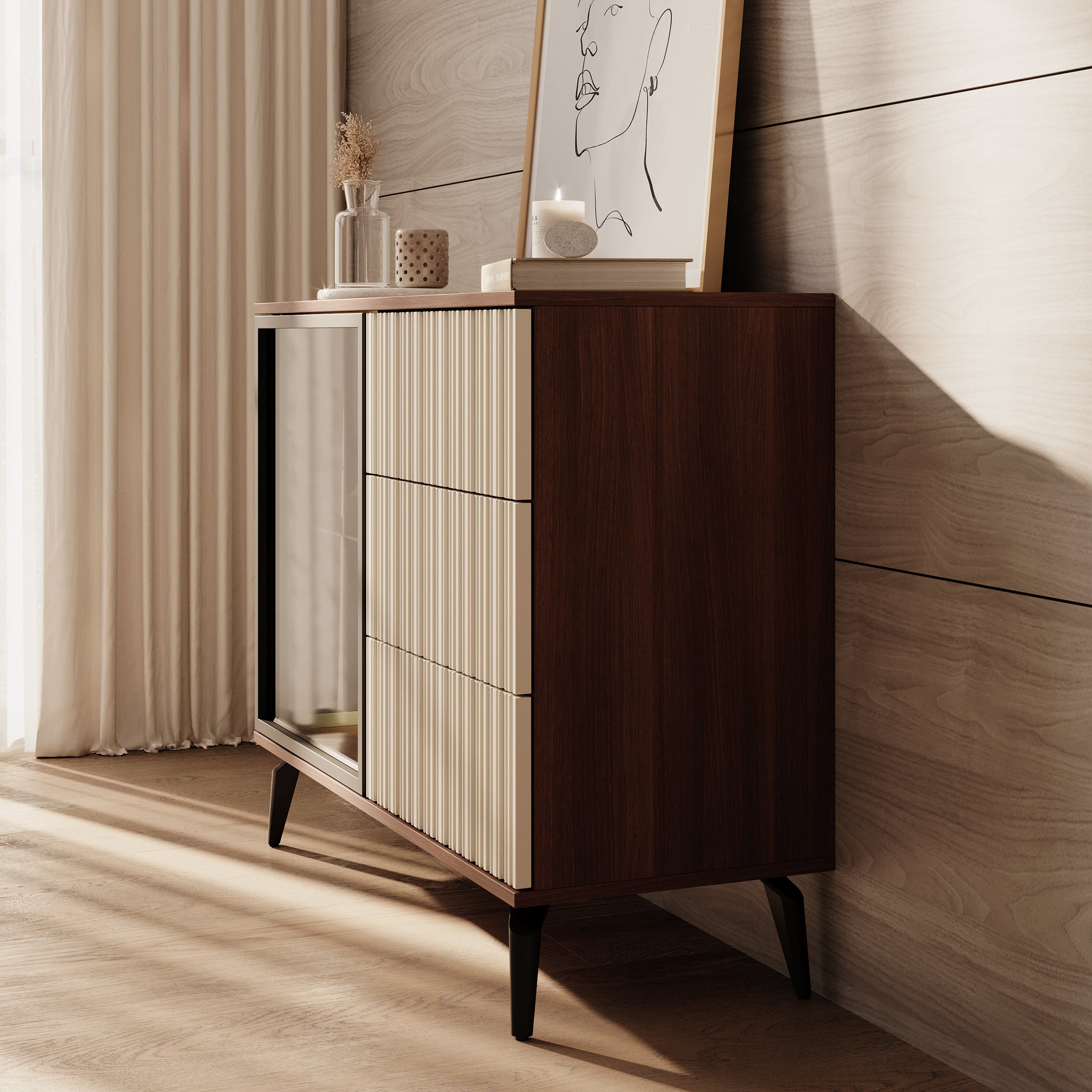Riverhead - Dressoir - Beige/Eiken - 103x39x80 cm