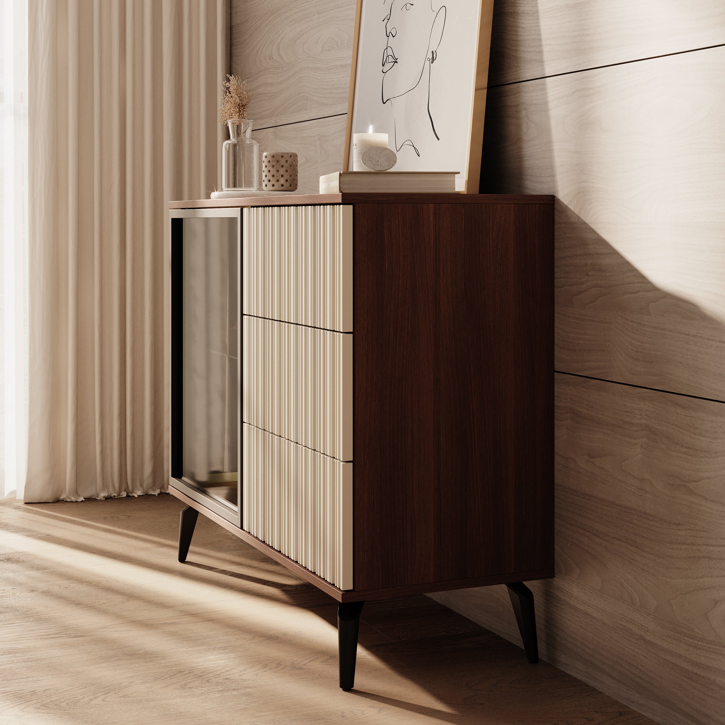 Riverhead - Dressoir - Beige/Eiken - 103x39x80 cm