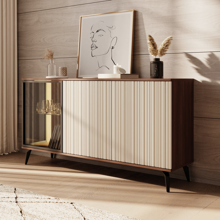 Riverhead - Dressoir - Beige/Eiken - 154x39x80 cm