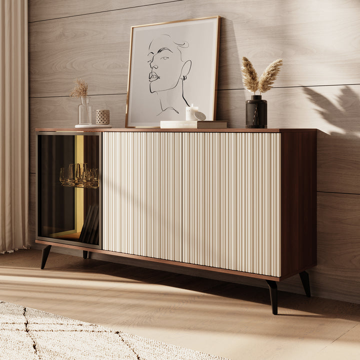 Riverhead - Dressoir - Beige/Eiken - 154x39x80 cm