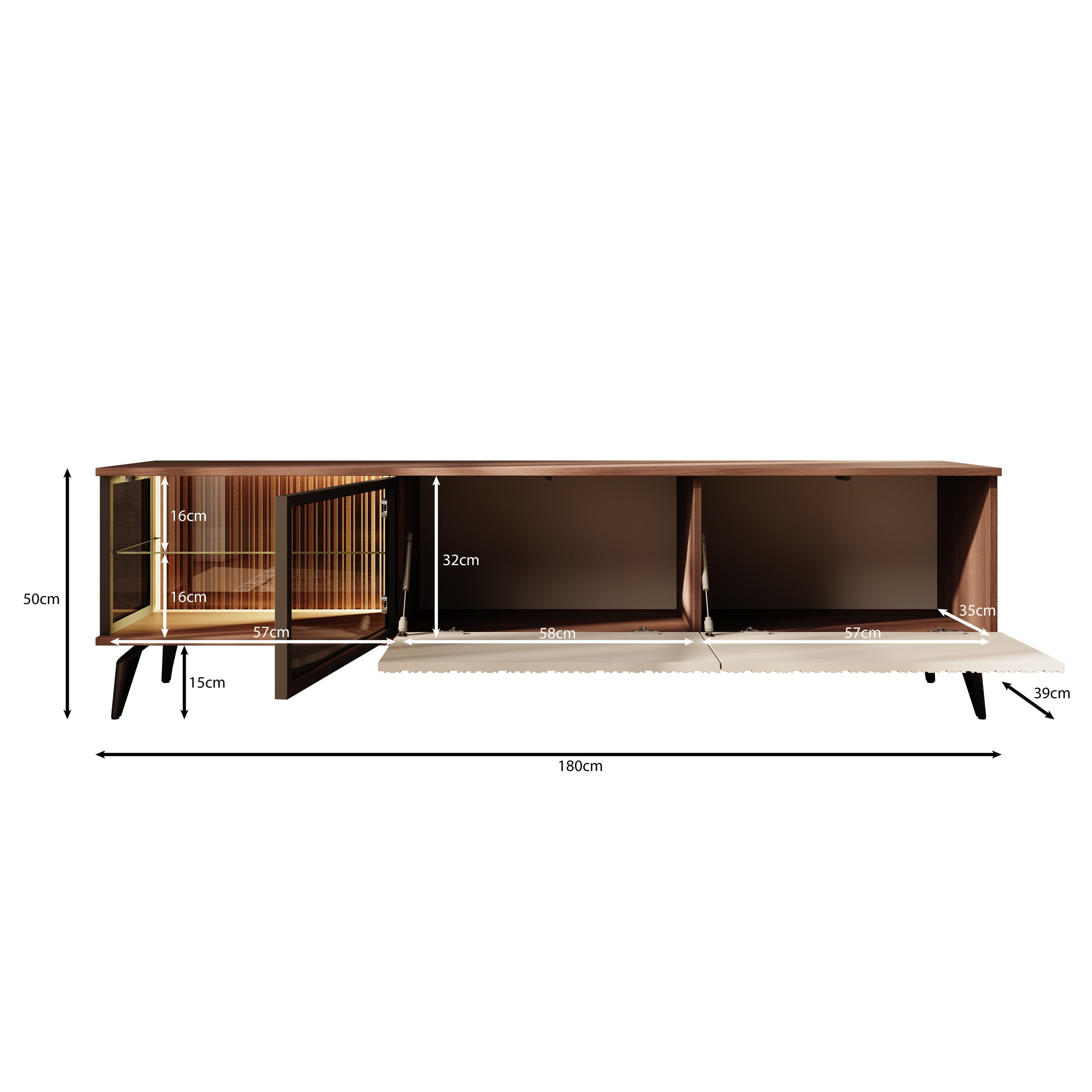 Riverhead - TV-Meubel - Beige/Eiken - 180 cm