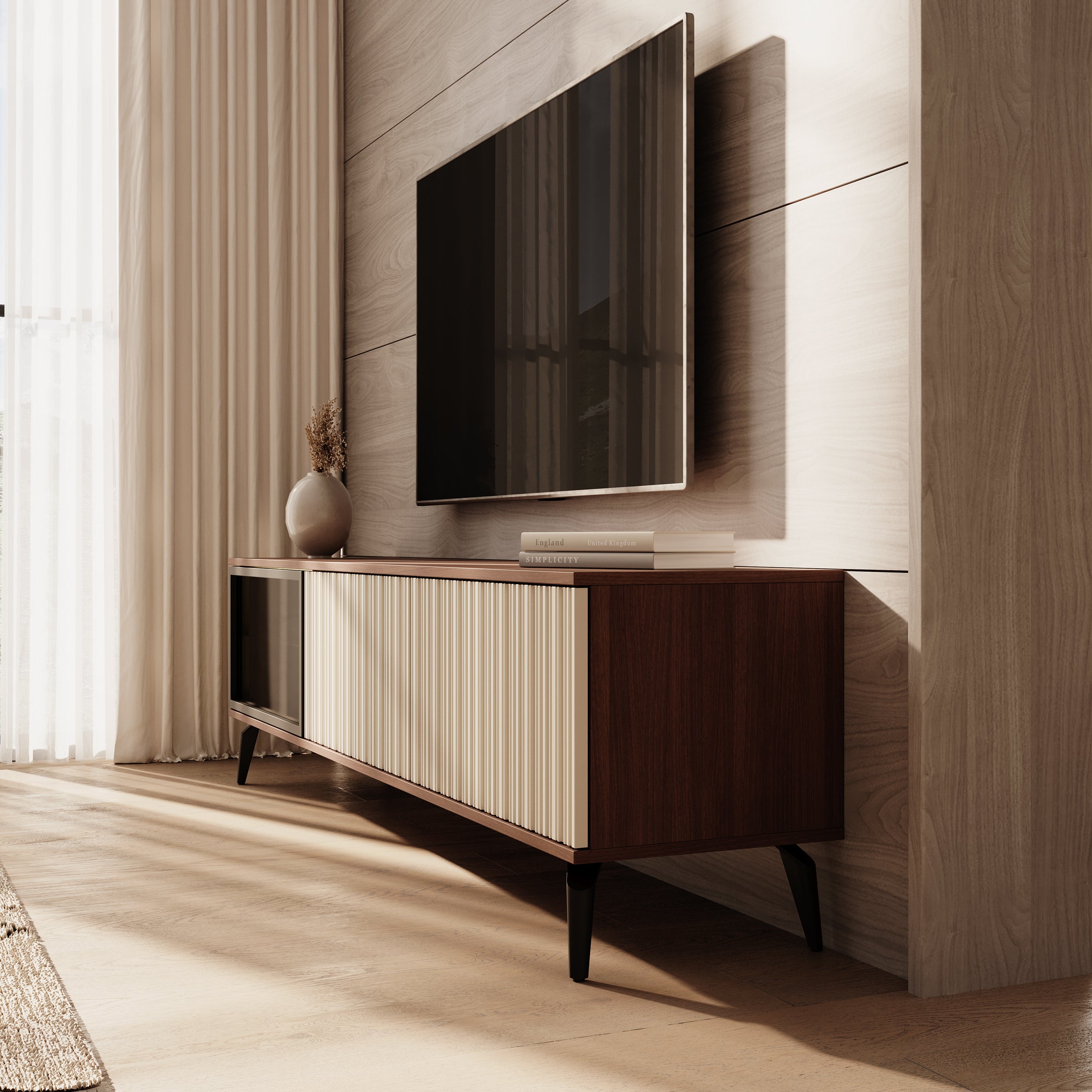 Riverhead - TV-Meubel - Beige/Eiken - 180x39x50 cm