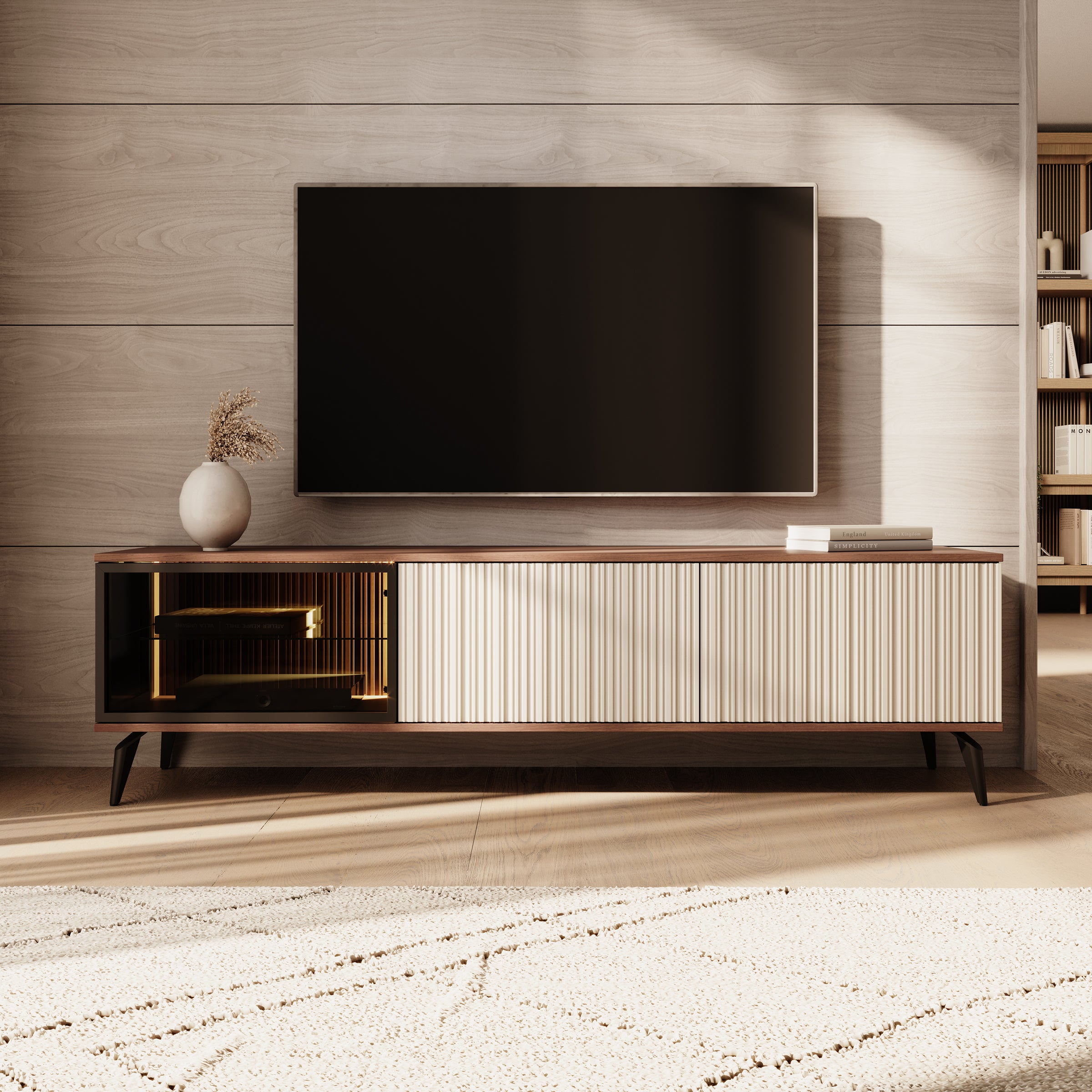 Riverhead - TV-Meubel - Beige/Eiken - 180x39x50 cm