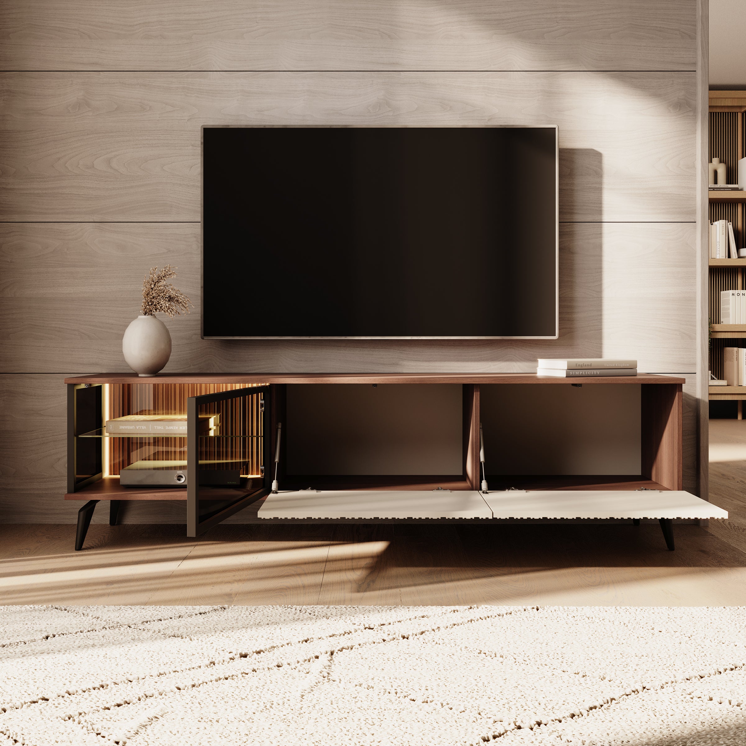 Riverhead - TV-Meubel - Beige/Eiken - 180x39x50 cm