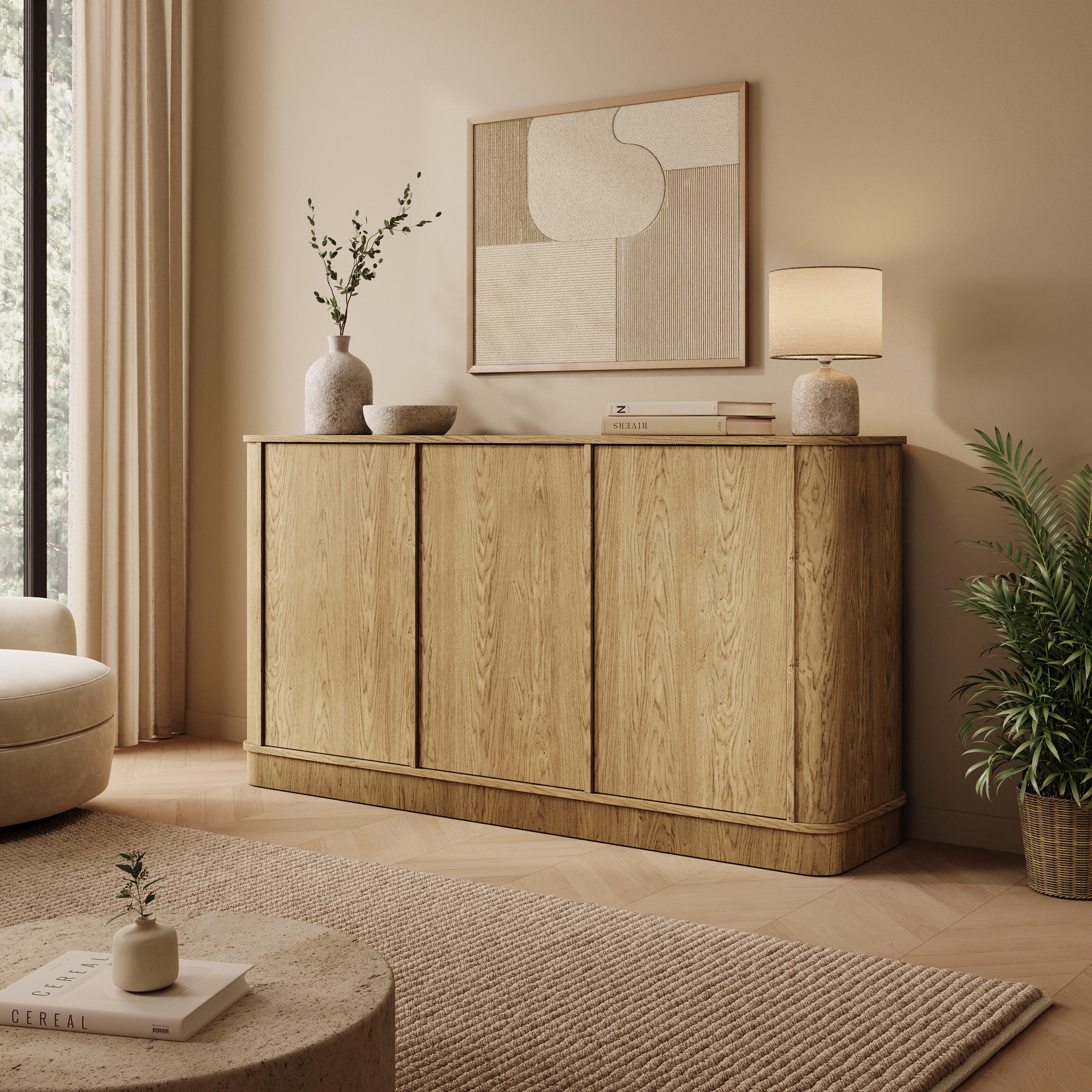 Rodeno - Dressoir - Licht eikenpatroon - 154x40x82 cm