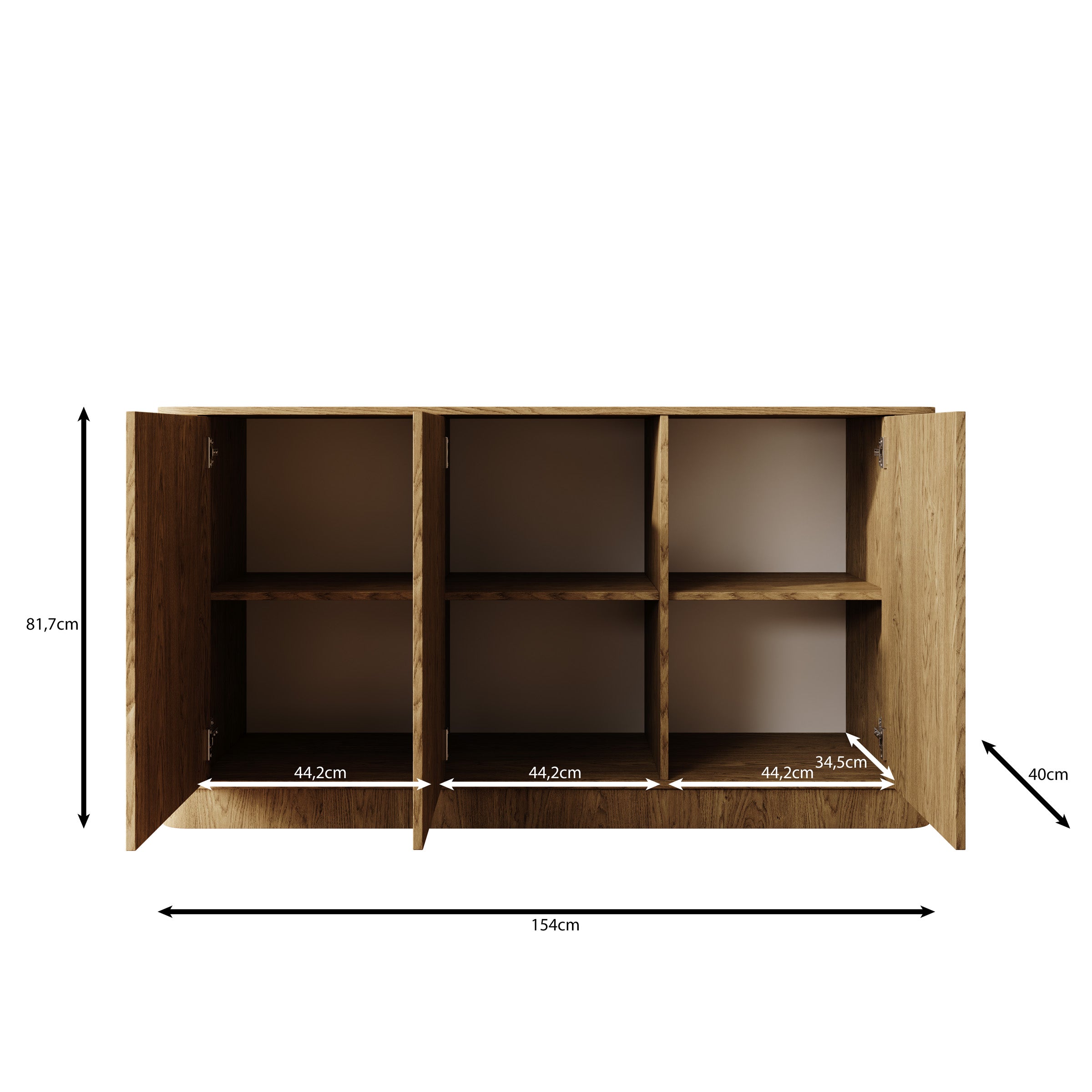 Rodeno - Dressoir - Licht eikenpatroon - 154x40x82 cm